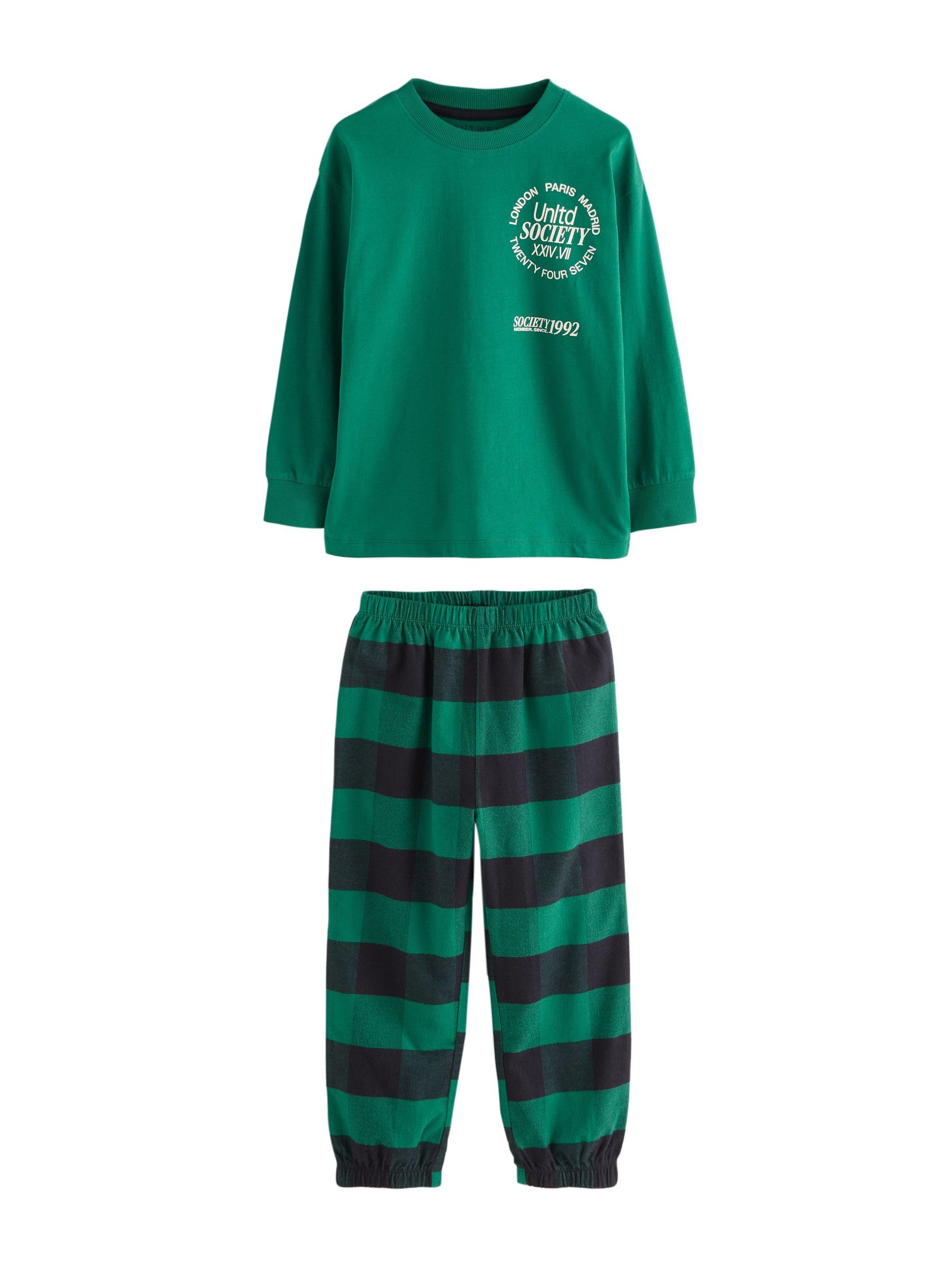 Next Pigiami Quadri Invernale Bambino 3 Pezzi 98 Cotone