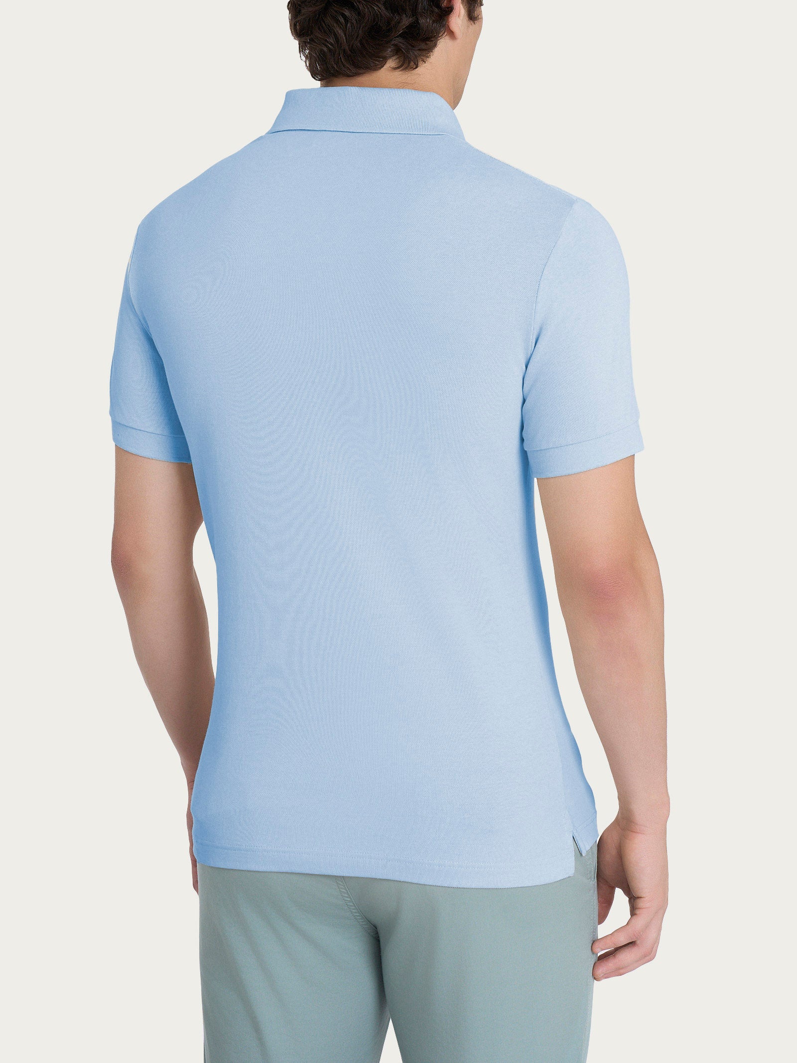 Ragno Cotton Piquet Polo Uomo Dusty Blue Regular