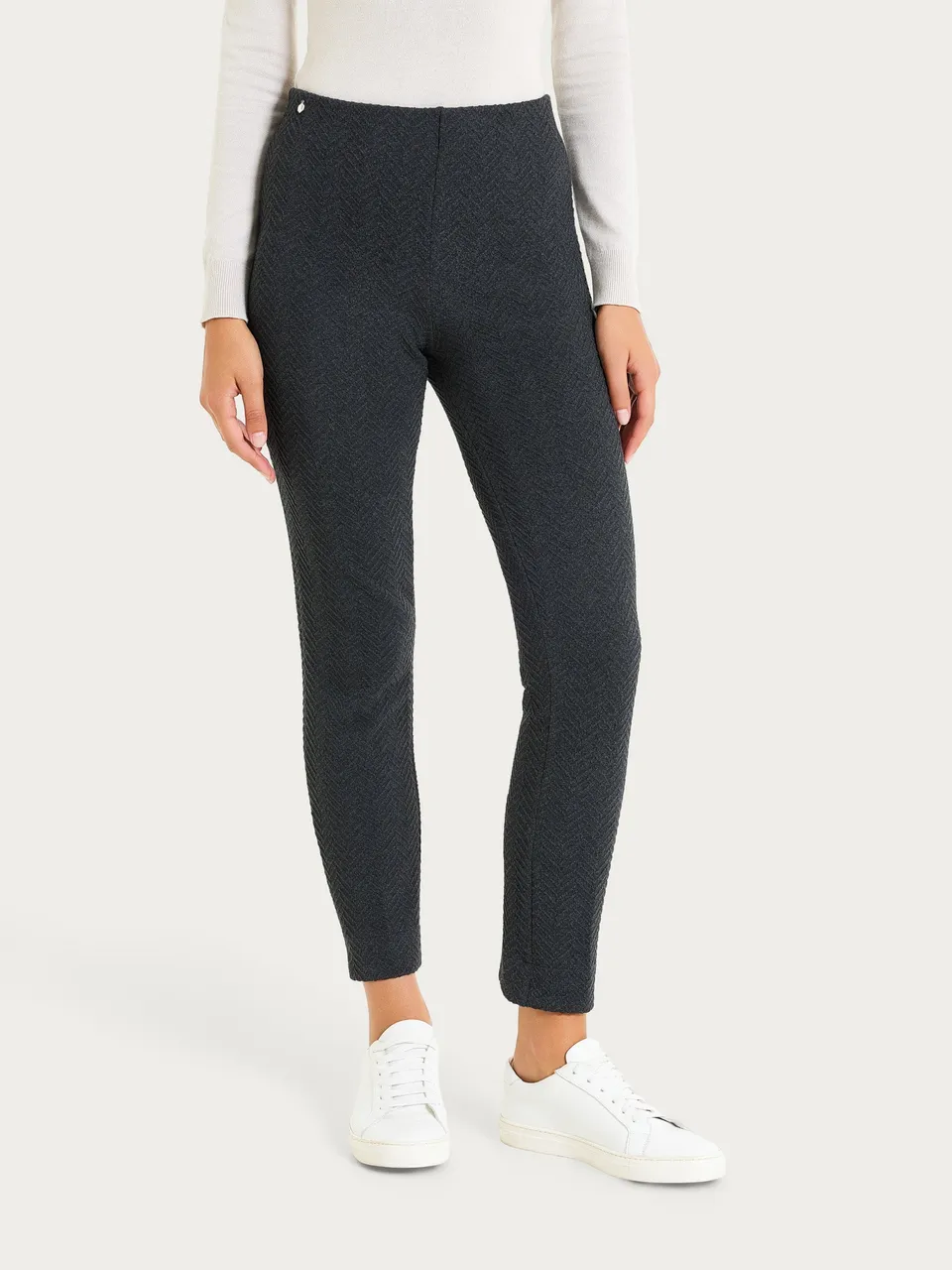 Ragno Eco Jacquard The Cigarette pantalone sigaretta Oscuro Mel.