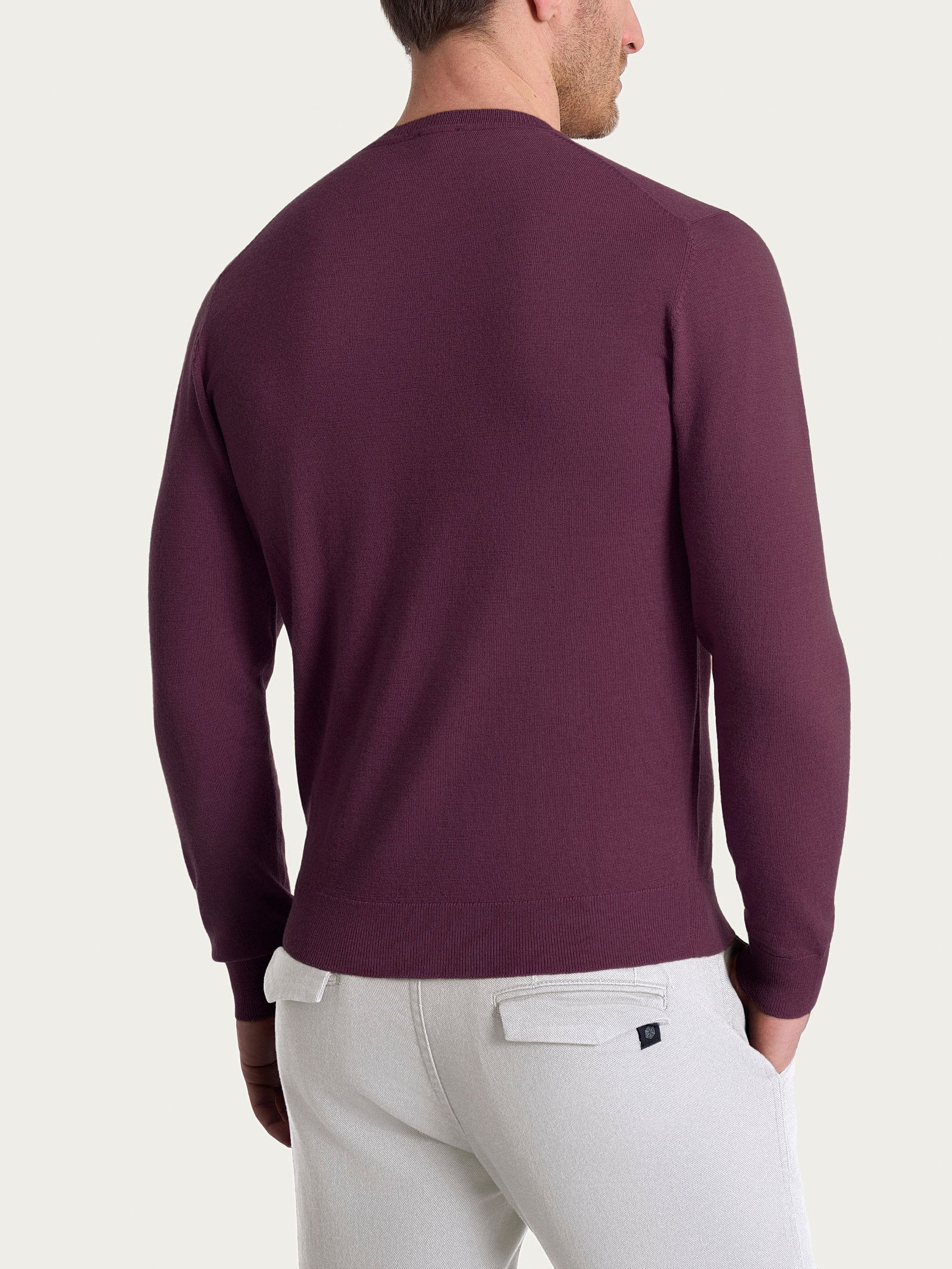 Ragno Merino Soft Pullover Girocollo Uomo Fig lana merino