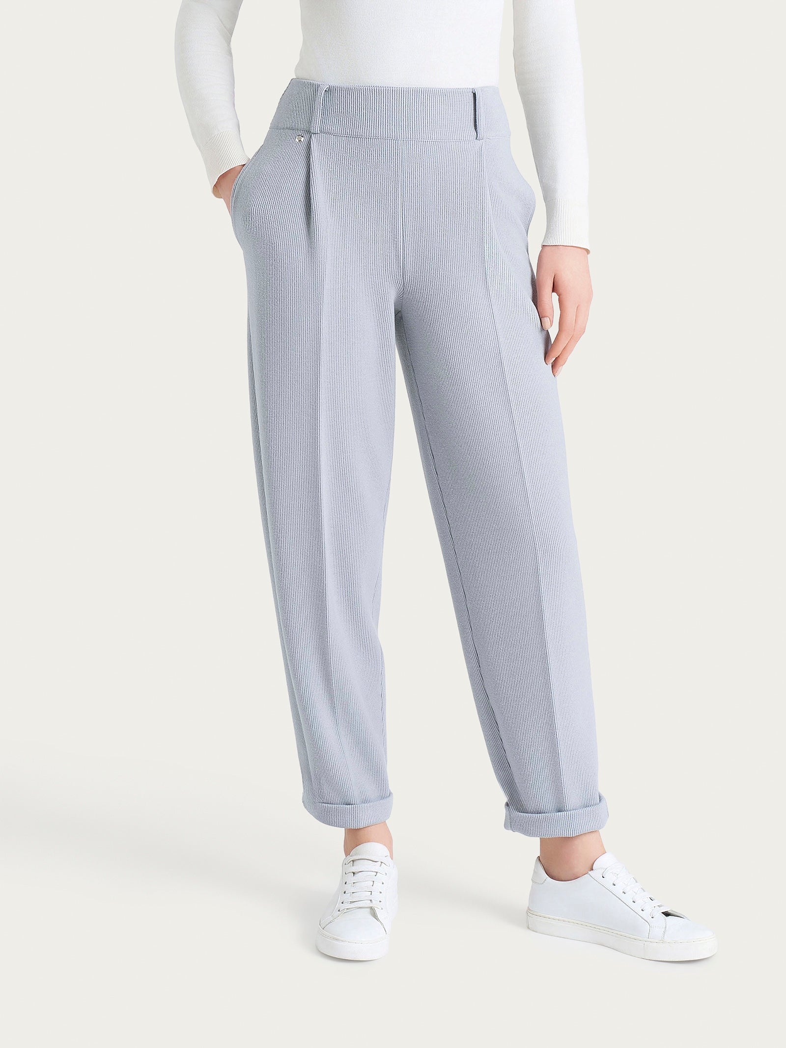 Ragno Compact pantalone carota Ultimate Gray velluto