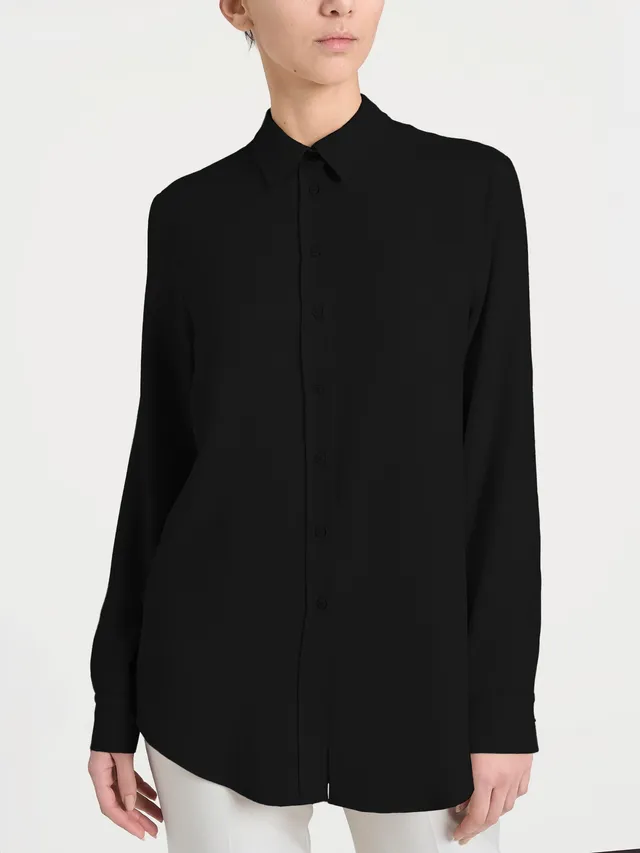 Ragno EcoSeta Winter camicia Nero pura viscosa