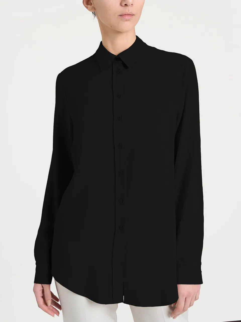 Ragno EcoSeta Winter camicia Nero pura viscosa