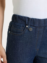 Ragno Super Denim jeans dritti indigo con strass leggeri
