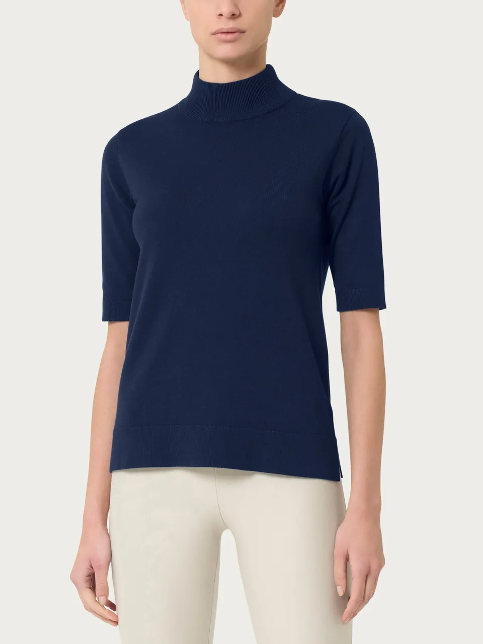 Ragno Four Seasons Lupetto maglia manica corta blu misto viscosa
