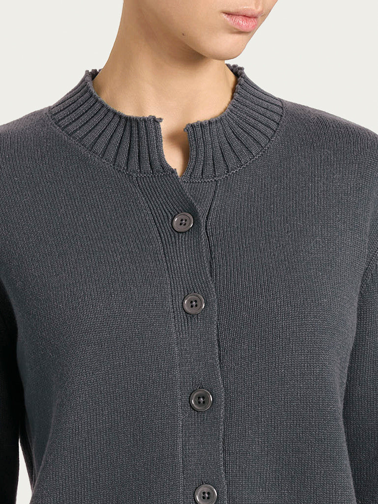 Ragno Winter Cotton Cardigan Ardesia Mel. puro cotone bottoni