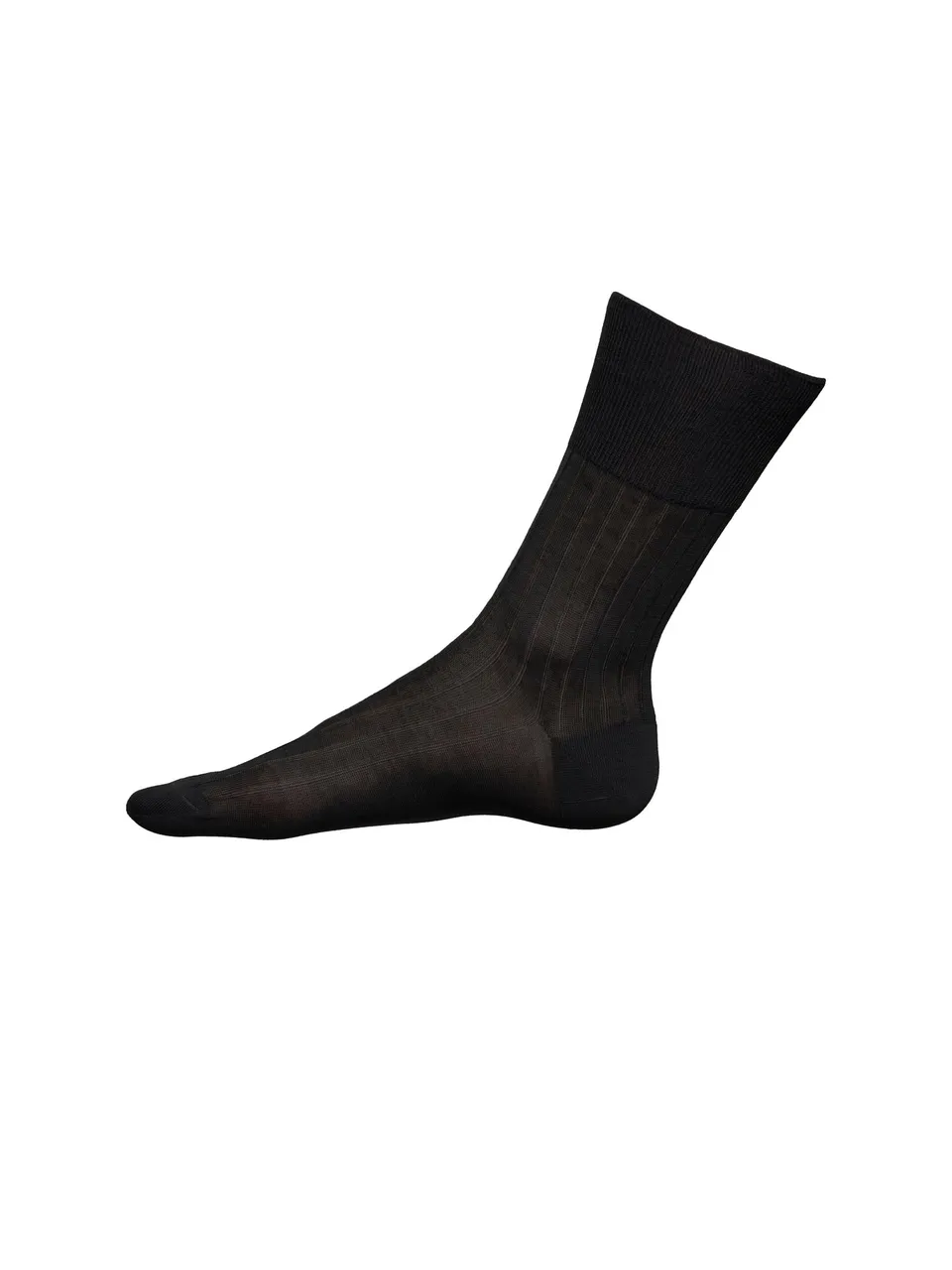 Ragno 100% Cotton Calza Sanitaria Uomo Nero Filo di Scozia cotone