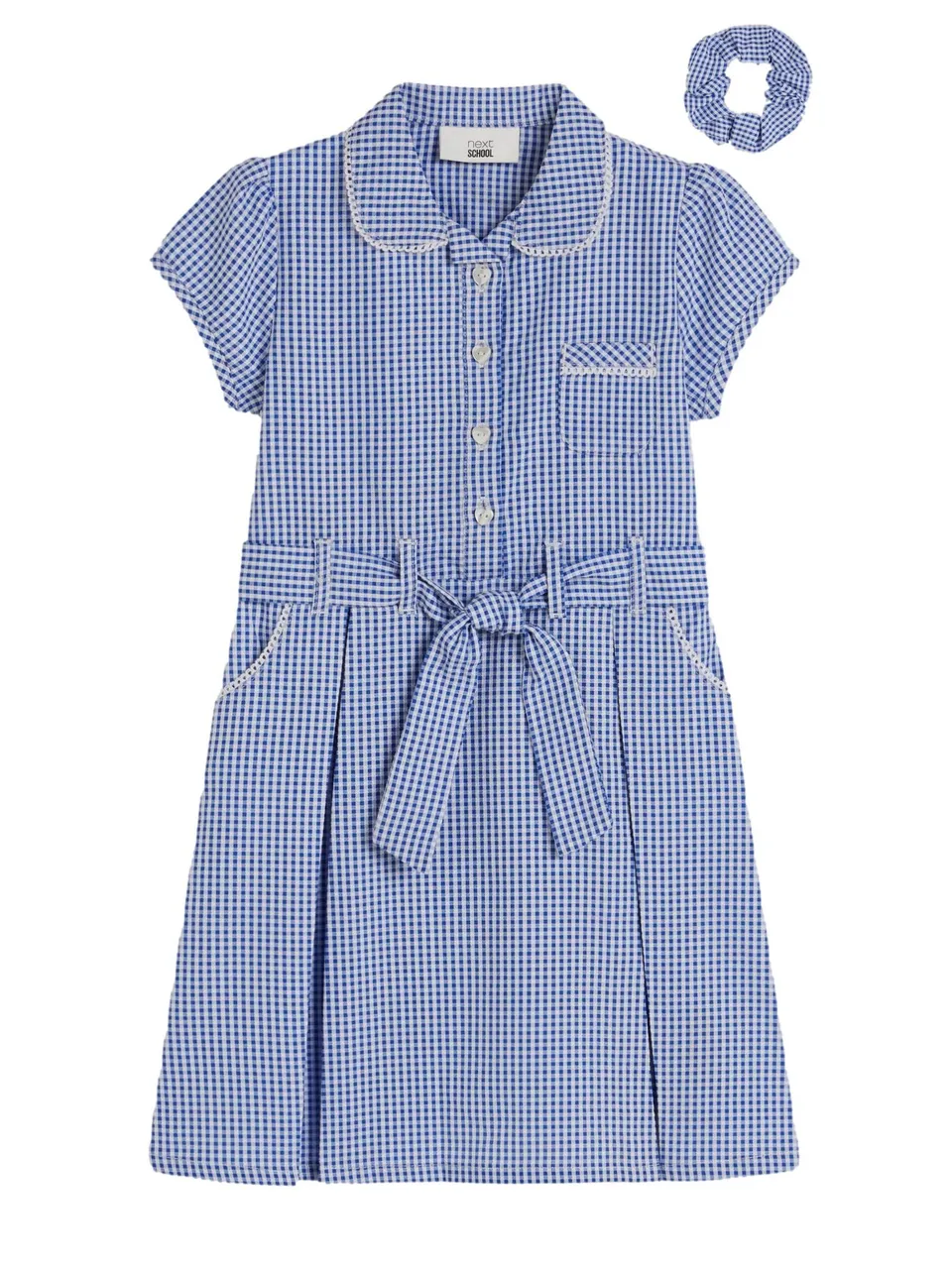 Next Abito Scuola Bambina con Cintura a Quadri