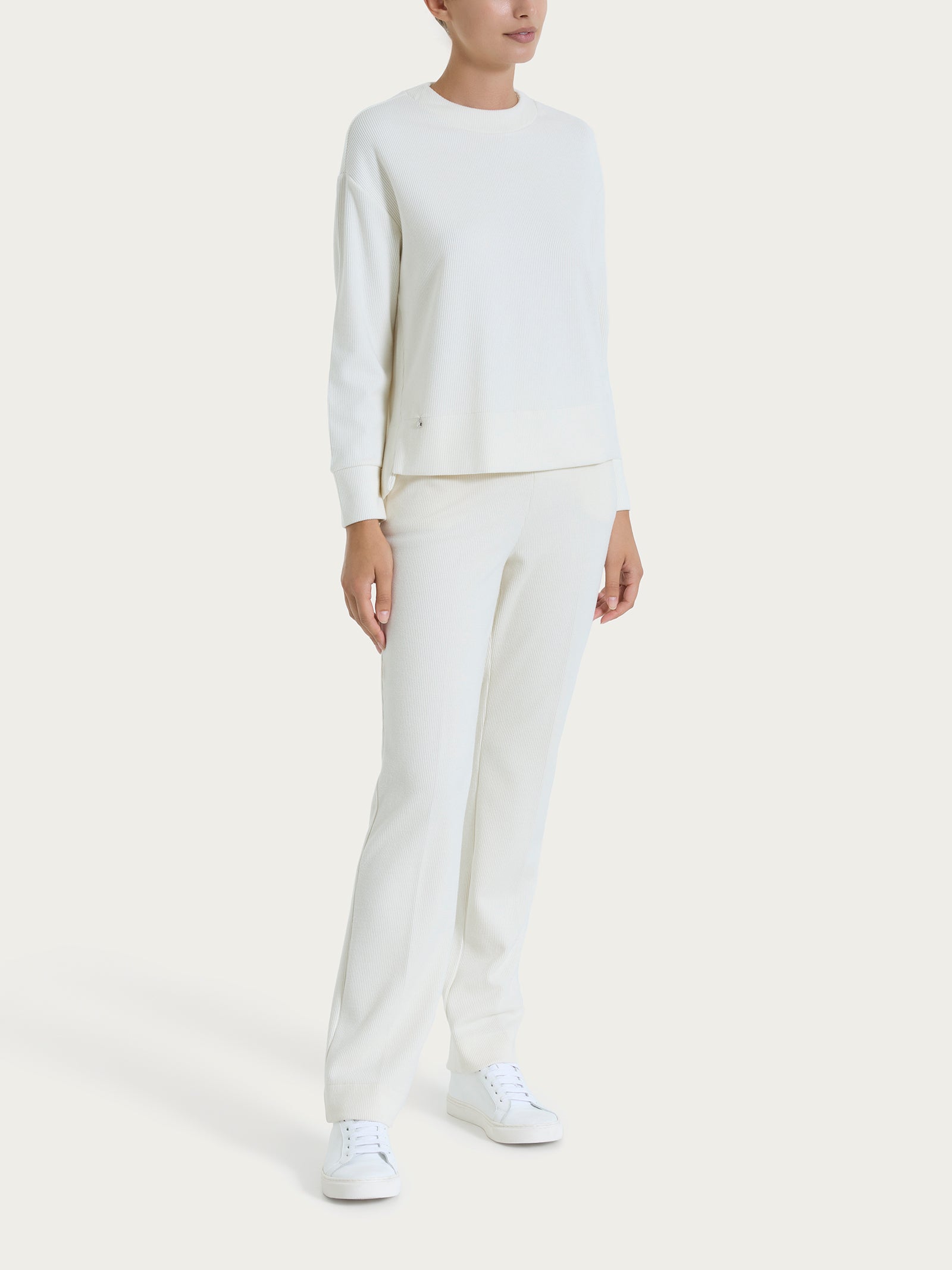 Ragno Velvet Felpa Girocollo Donna Avorio over