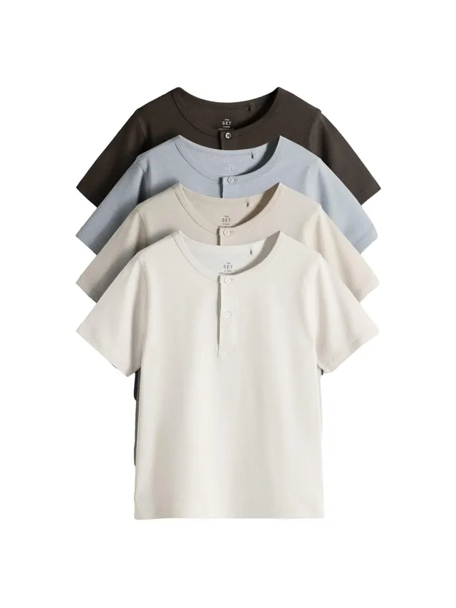 Geo Next The Set T-Shirt Serafino Bambino Cotone Confezione da 4