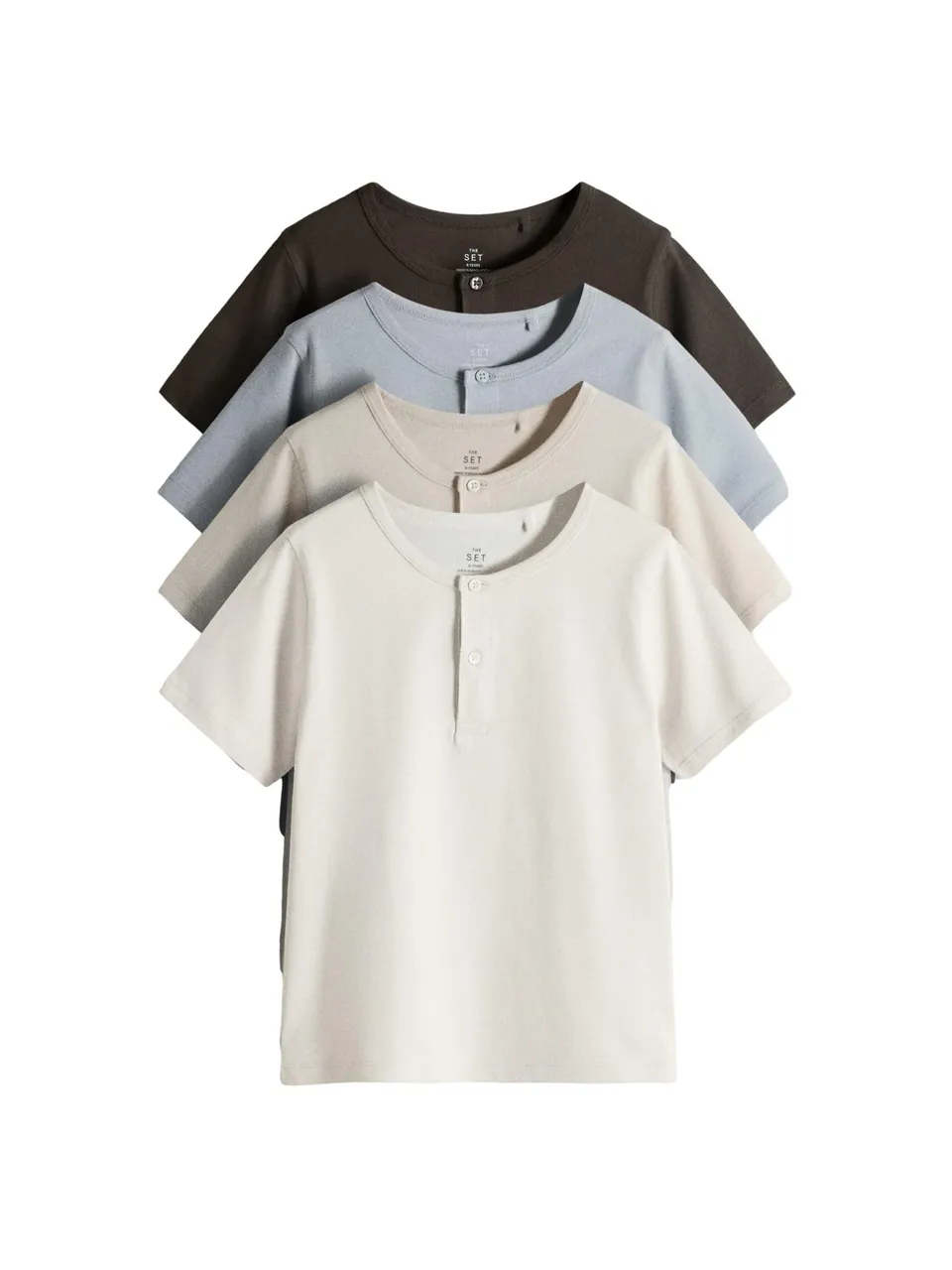 Geo Next The Set T-Shirt Serafino Bambino Cotone Confezione da 4