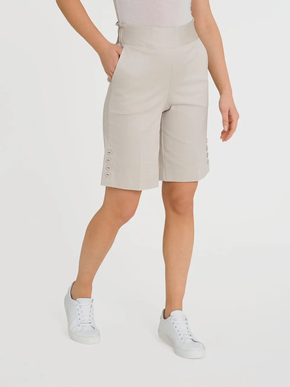 Ragno Satin Power bermuda bottoni cotone champignon