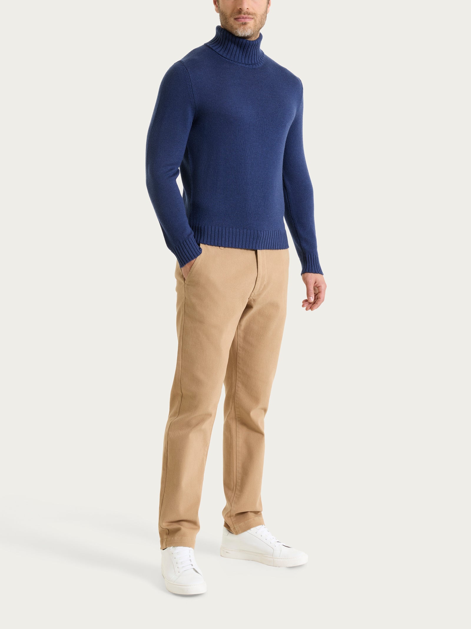 Ragno Merino Soft Dolcevita Uomo Indigo Pura Lana