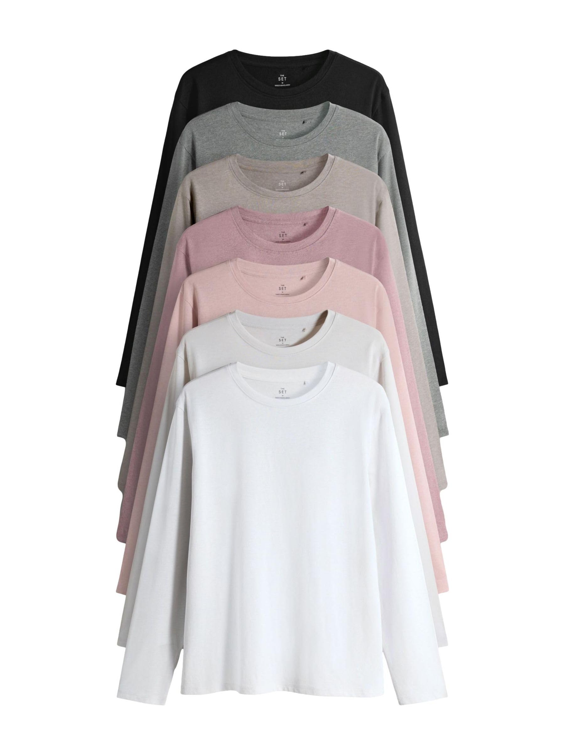 Geo Next The Set magliette donna maniche lunghe 7 pezzi basic