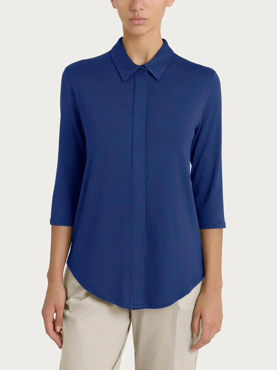 Ragno Viscosa Summer Camicia manica 3/4 blu blueberry