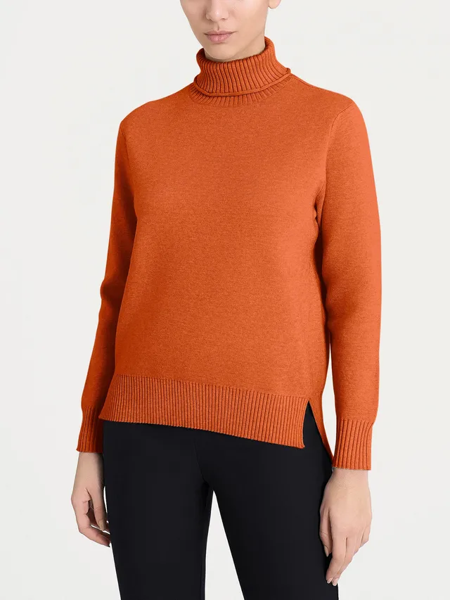 Ragno Super Soft Dolcevita Asimmetrico Maglia Rust viscosa