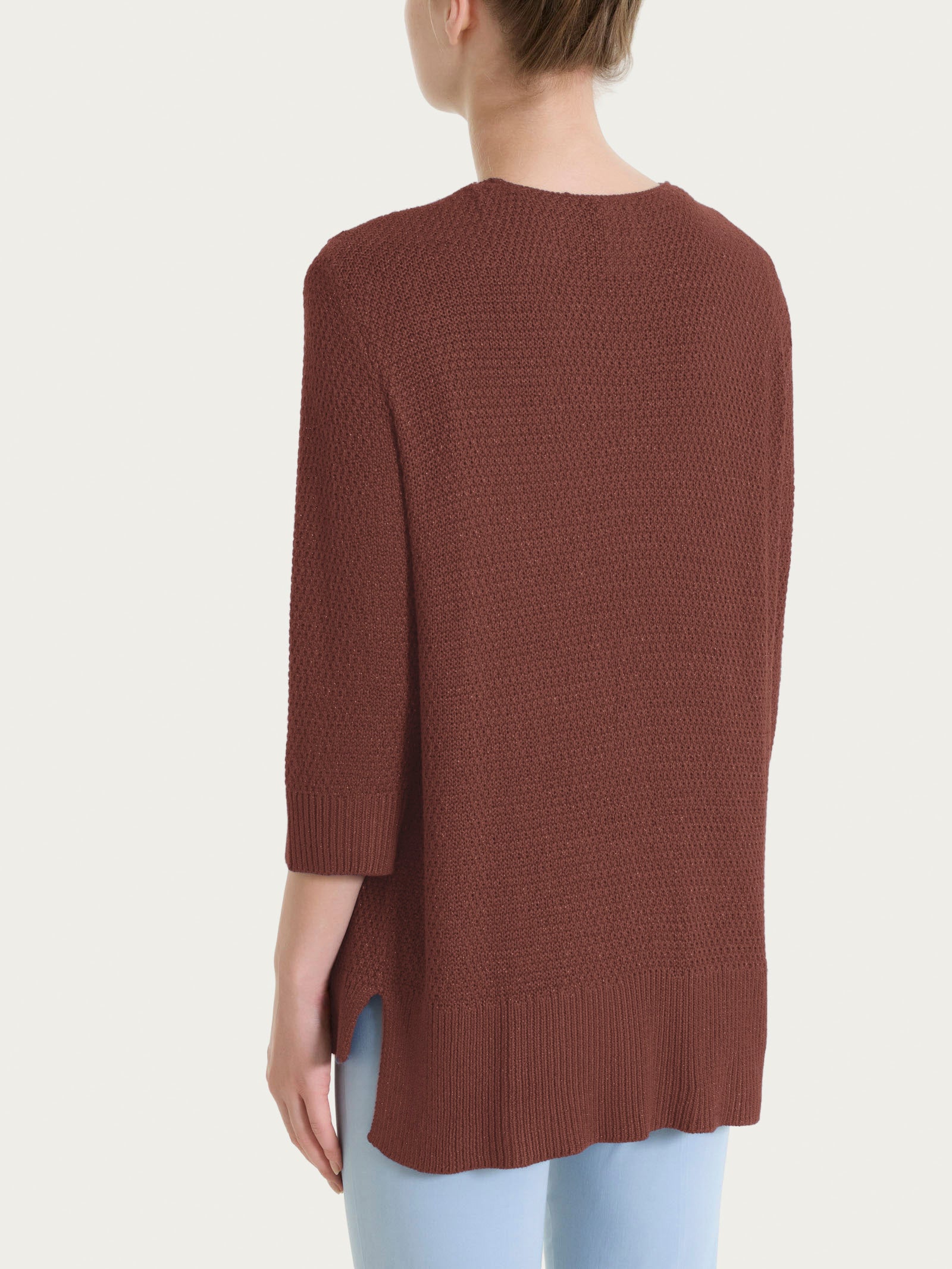 Ragno Cardigan Aperto Lurex Rice Stitch Cappuccino