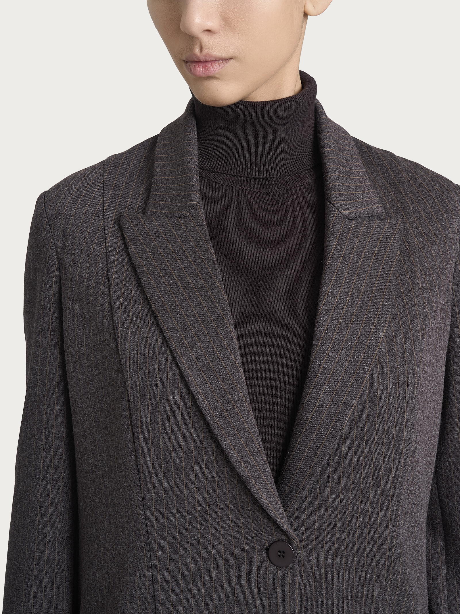 Ragno Blazer over donna gessato marrone jacquard