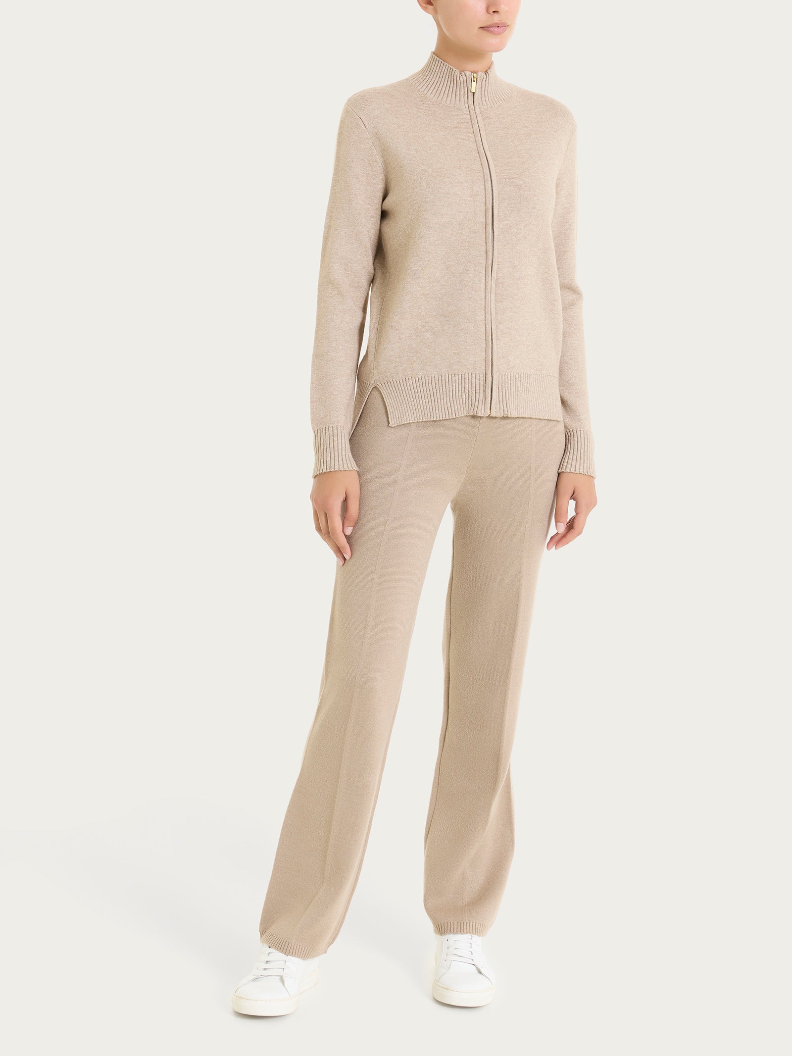 Ragno Super Soft Cardigan Zip Cammello Mel. misto viscosa