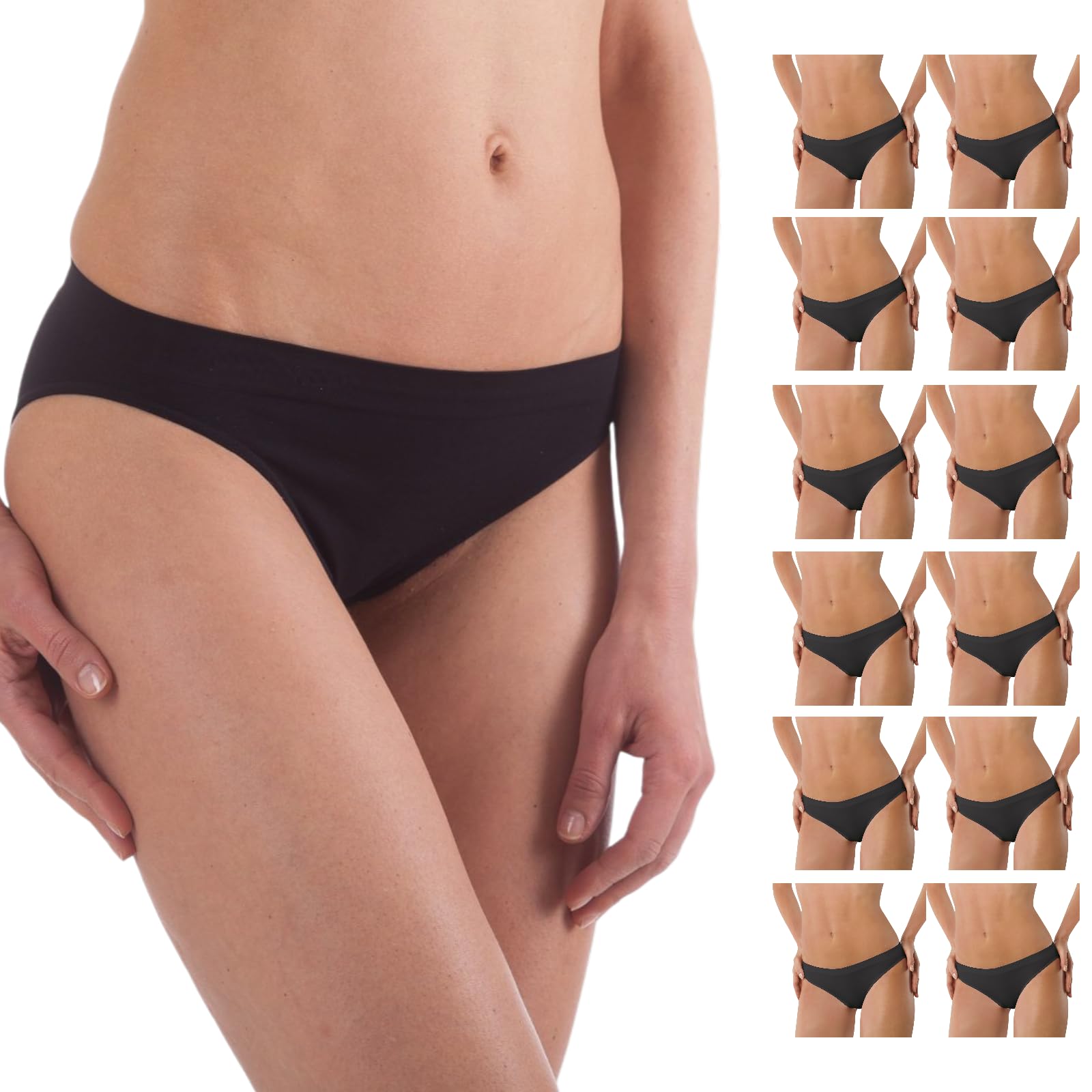 Lady C Slip Vita Bassa Microfibra Bianchi 3 Pezzi S-M