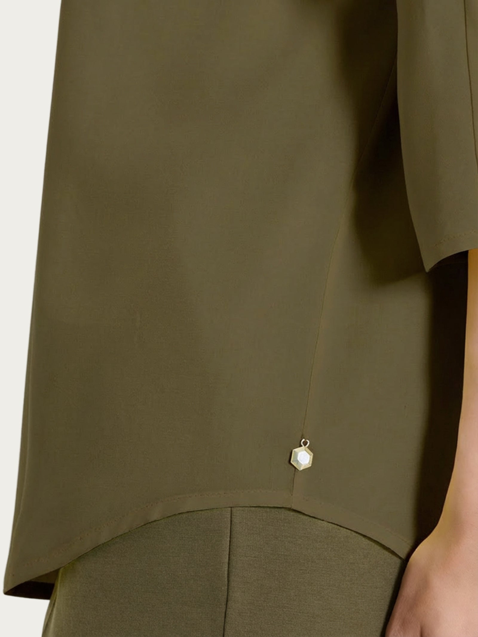 Ragno Voile Stretch blusa Dark Olive manica kimono barchetta