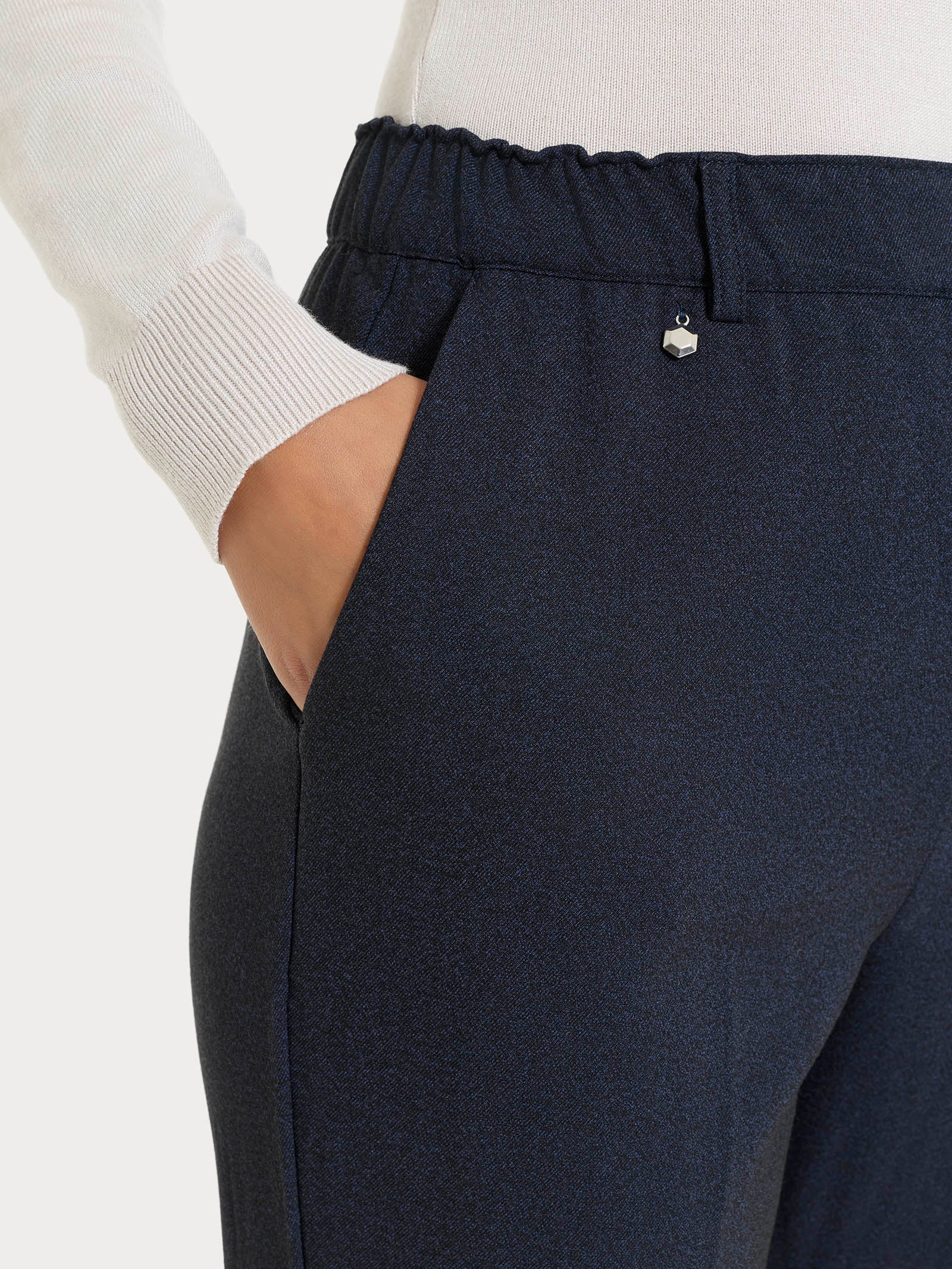 Ragno Flannel Twill Pantalone chino slim bleu mel