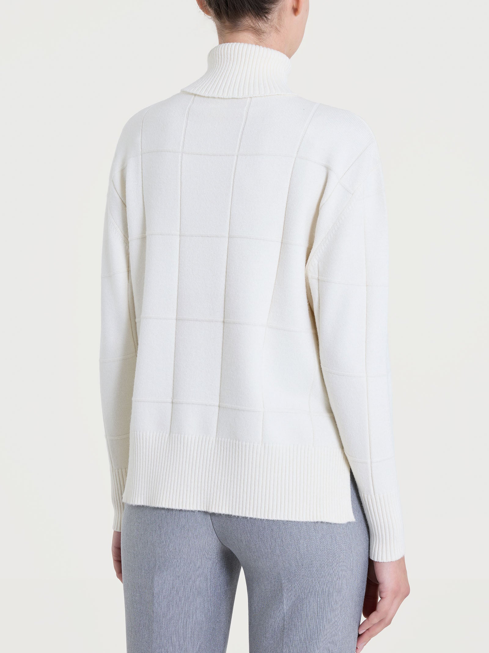 Ragno Dolcevita Check in Super Soft Maglia Avorio Boxy