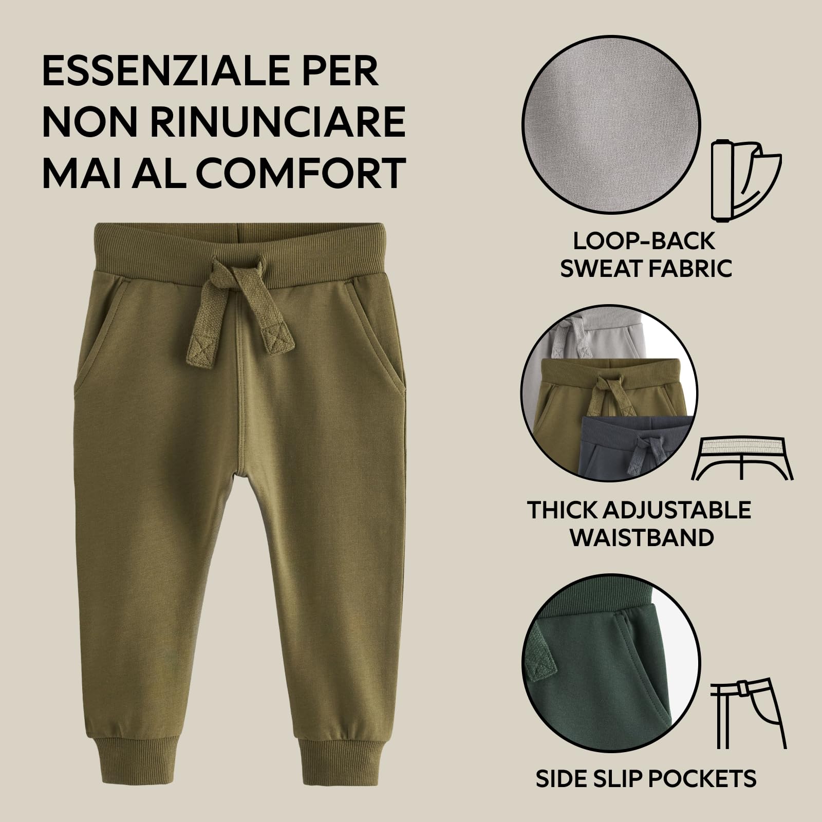 Next pantaloni jogging skinny bambino confezione da 5