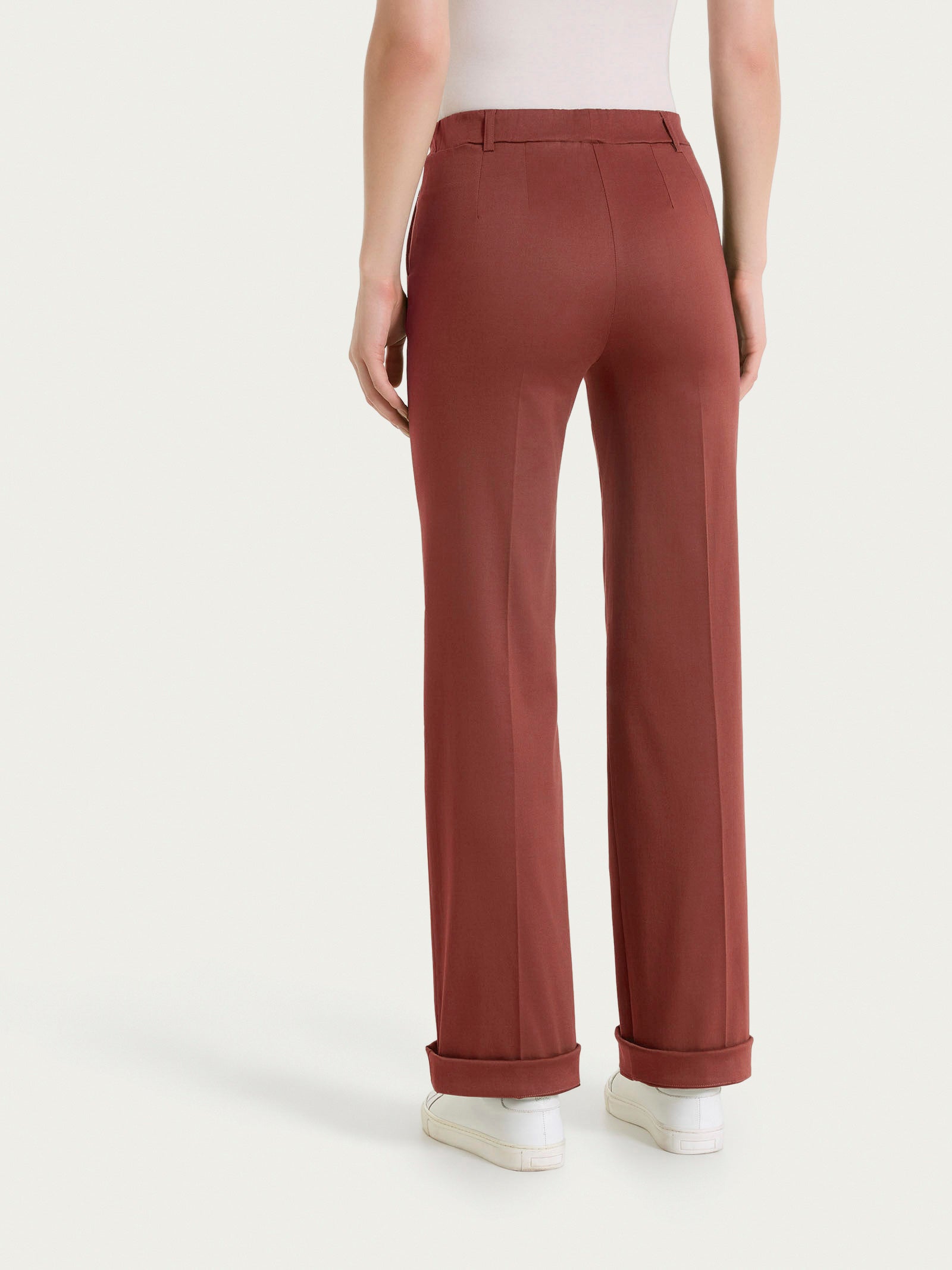 Ragno Satin Power pantalone dritto Mahogany