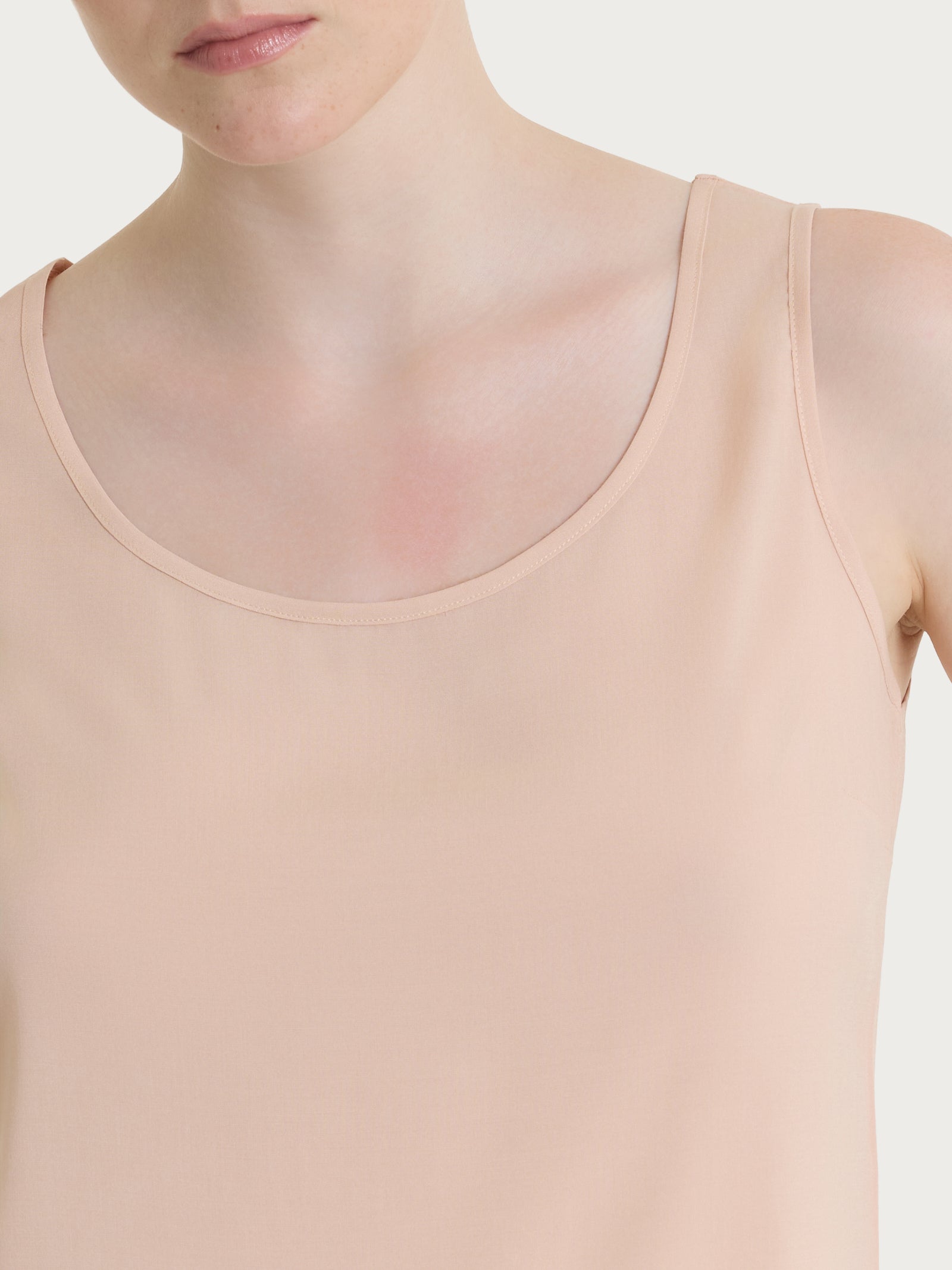 Ragno Top Spalla Larga Cameo Rose in voile stretch