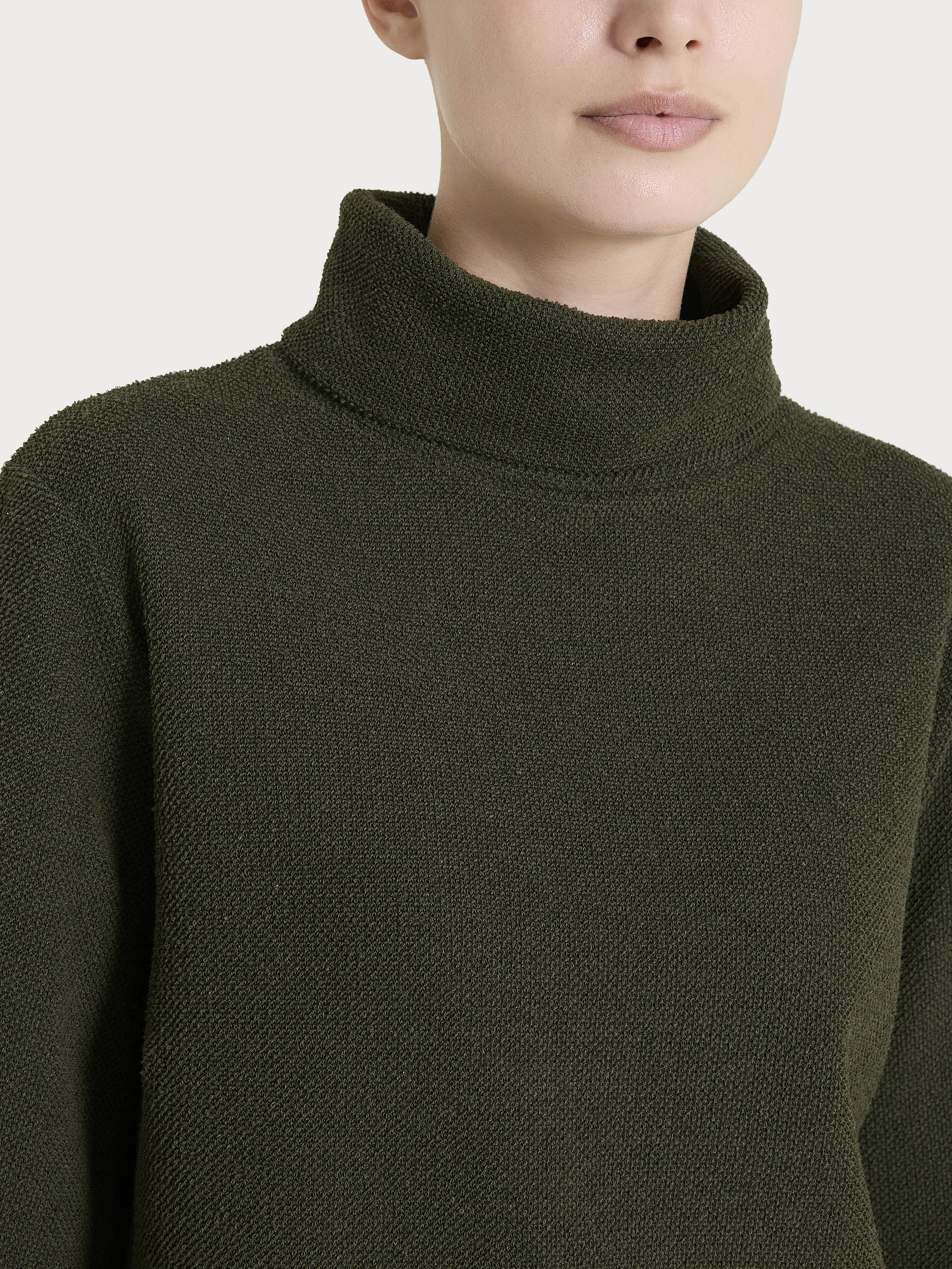 Ragno Felpa Collo Ciambella Japanese Fleece Verde Dark Olive