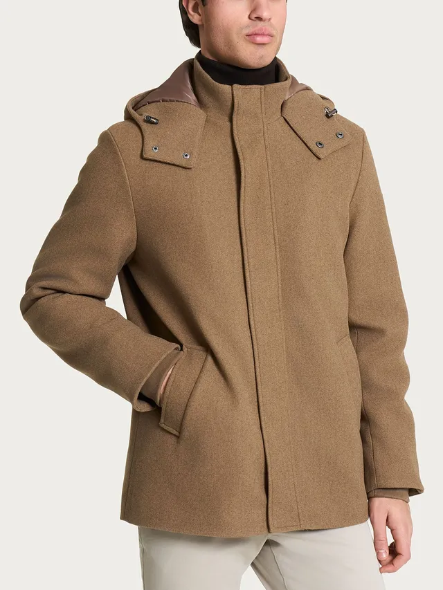 Ragno Vegan Wool Parka Castoro Mel. uomo cappuccio