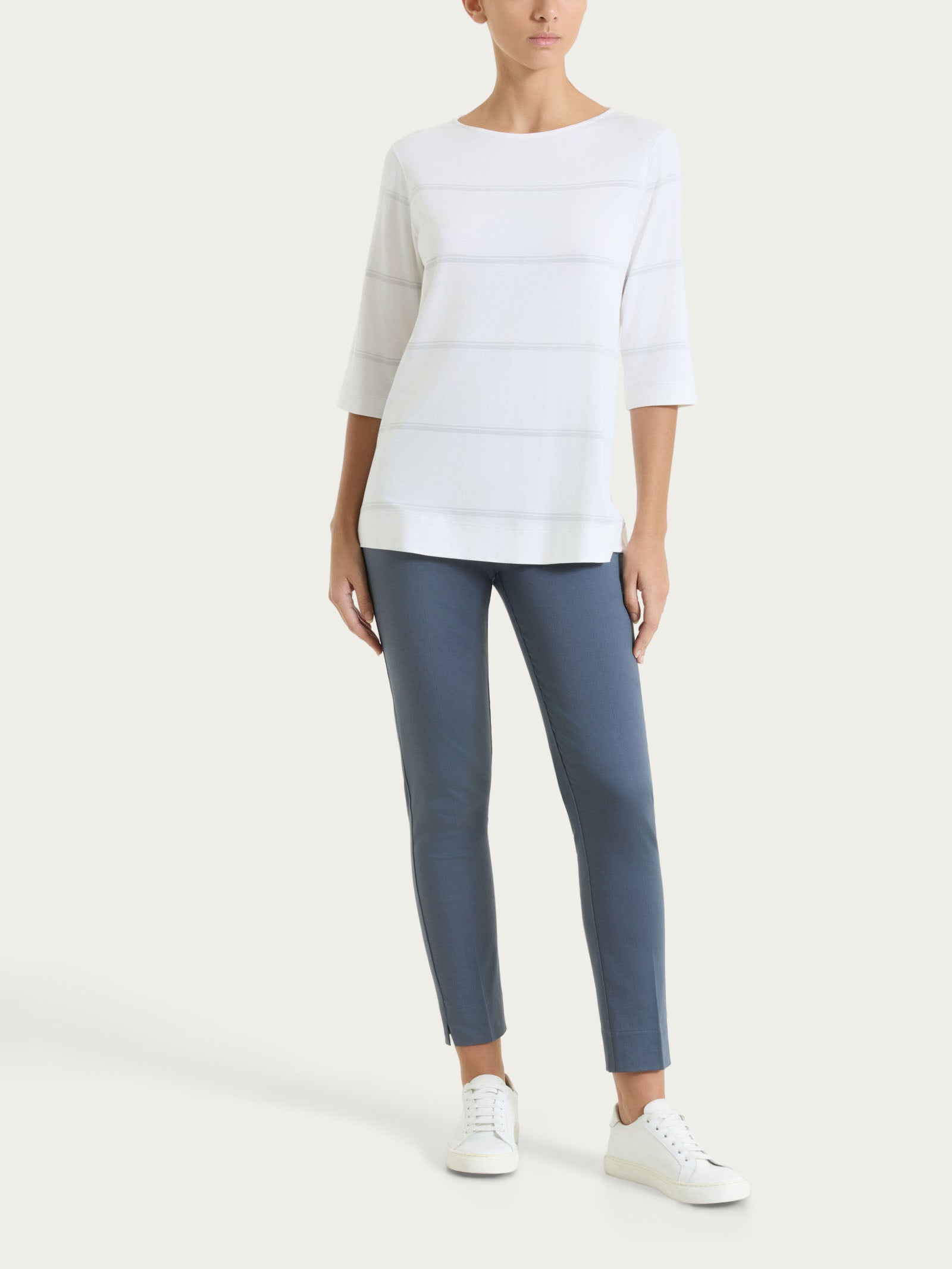 Ragno Perfetta Revolution Maglietta 3/4 Viscosa Bianco Lurex