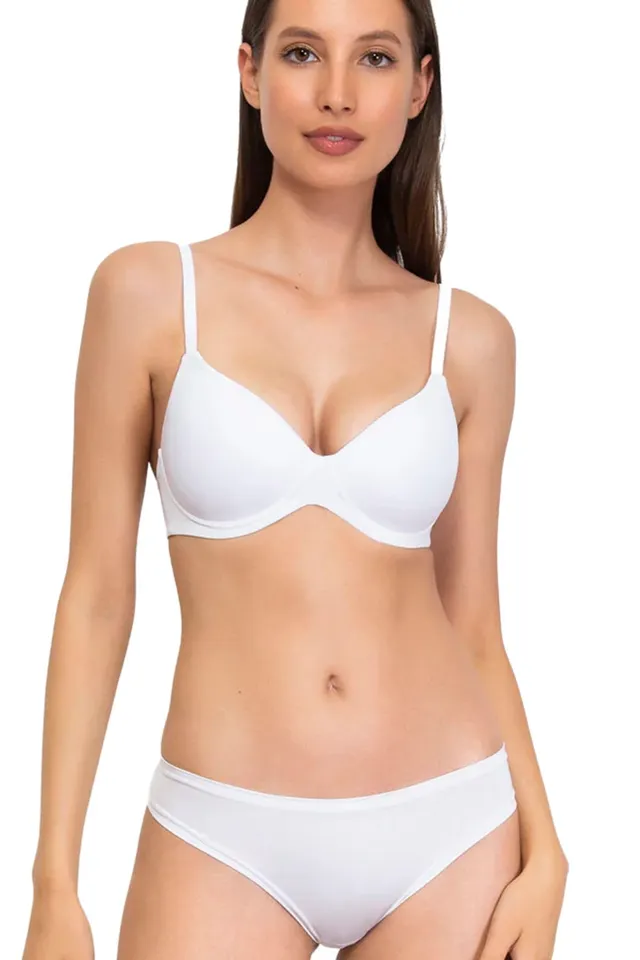 Lady C Reggiseno Preformato Coppa B Bianco 2B senza ferretto