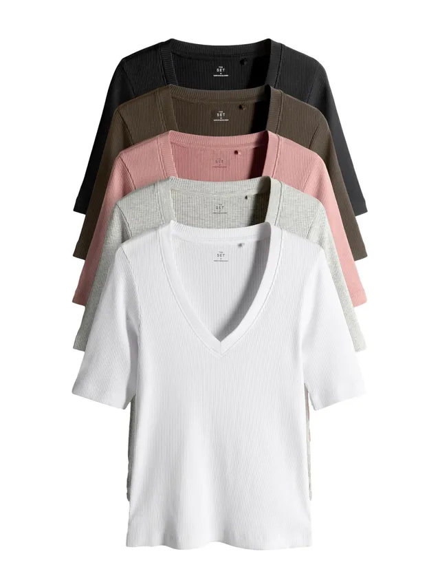 Geo Next The Set t-shirt coste scollo V donna 5 pezzi