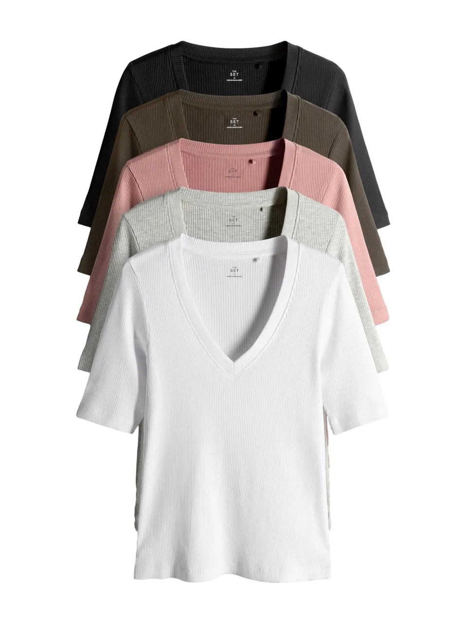 Geo Next The Set t-shirt coste scollo V donna 5 pezzi