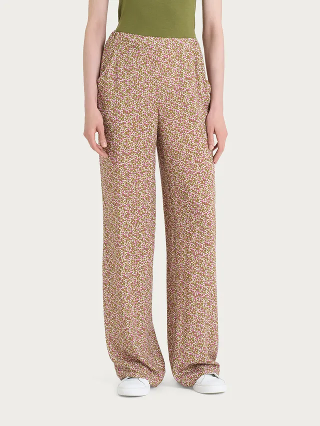 Ragno Ecoseta pantaloni larghi fantasia viscosa