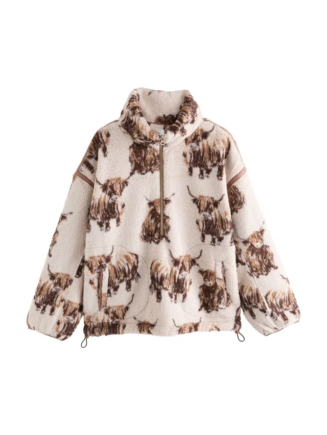 Next pile donna mezza zip sherpa