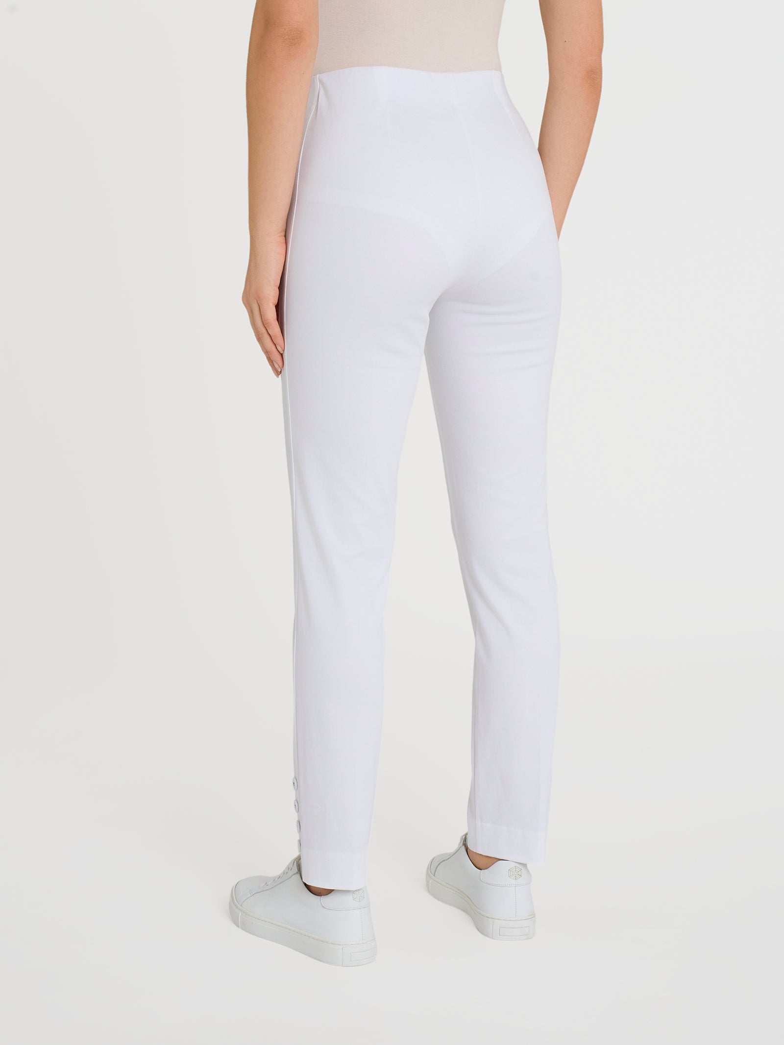 Ragno Satin Power Pantalone capri Bianco con bottoni