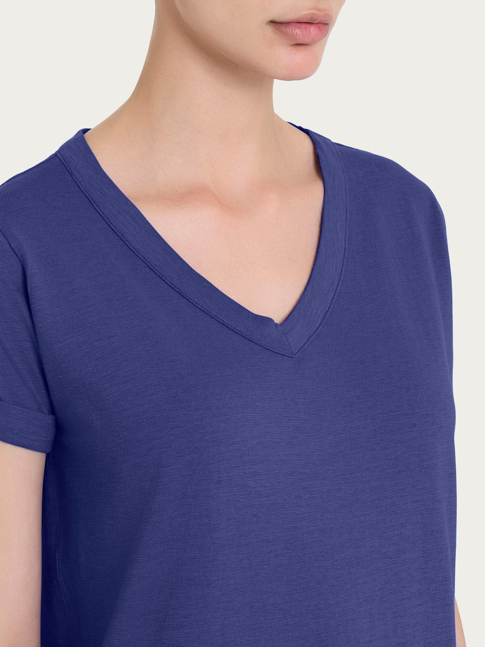 Ragno Maglietta Scollo a V Skipper Blue Cotone Slub