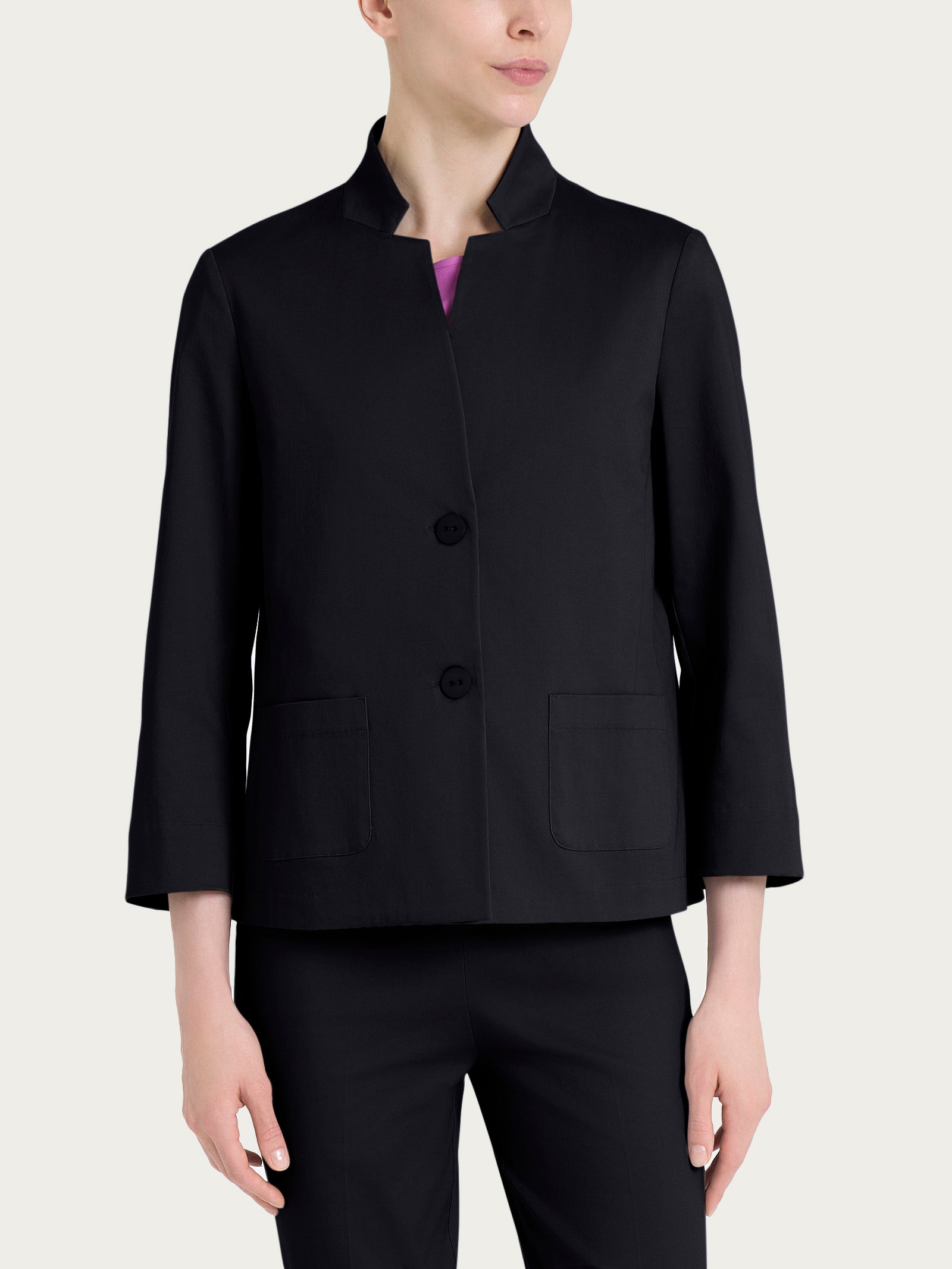 Ragno Satin Power Blazer Corto Nero cotone elasticizzato