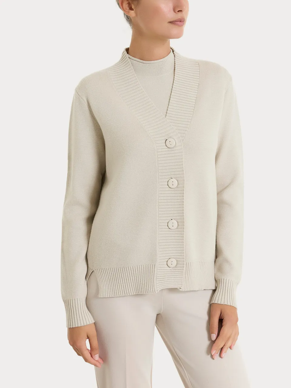 Ragno Super Soft cardigan Champignon bottoni