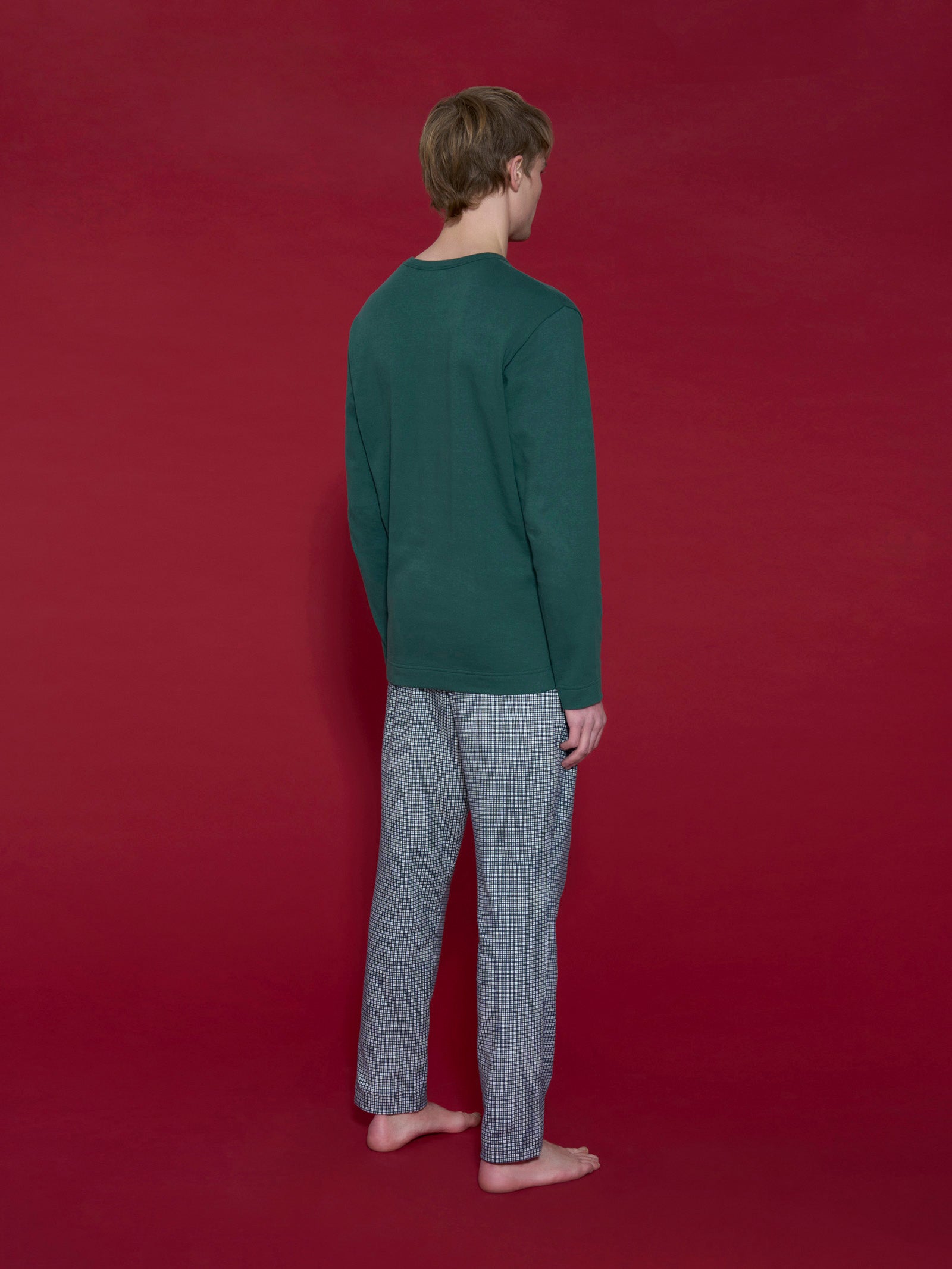 Ragno Interlock Pigiama uomo girocollo verde 2 pezzi