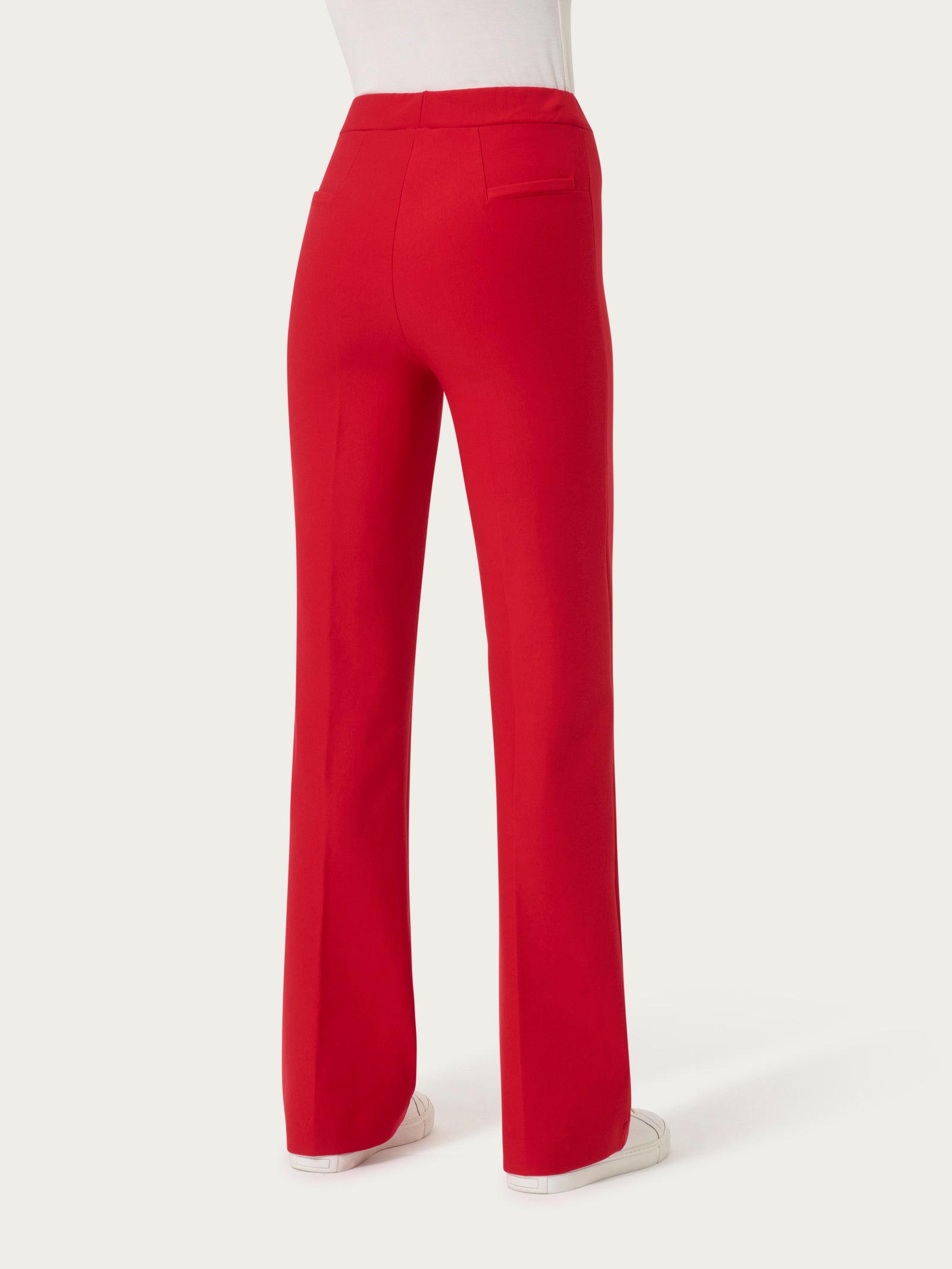 Ragno Compact Pantalone Flare Scampanato Rosso Salsa