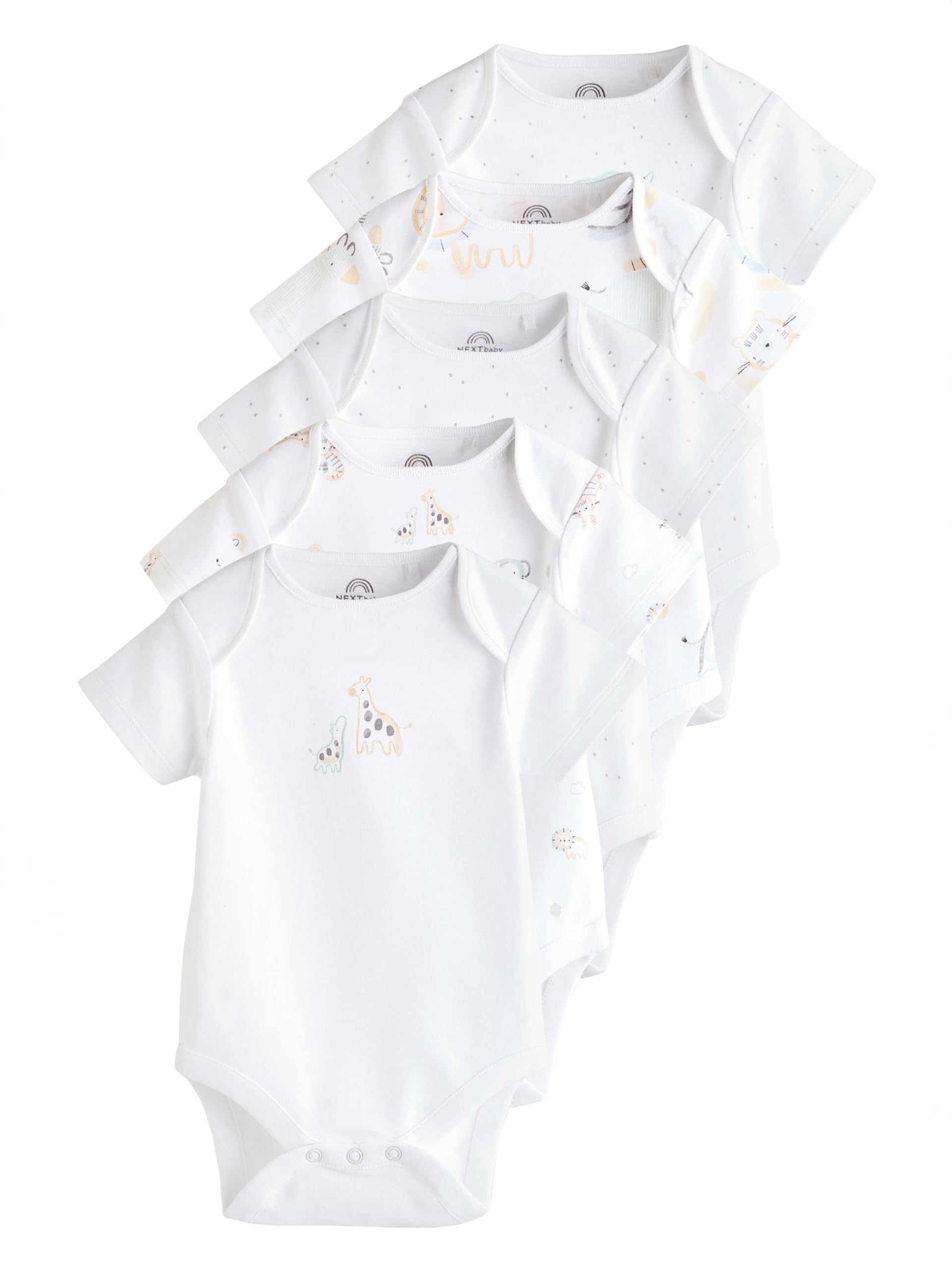 Next Body Neonato Maniche Corte Cotone Confezione da 5 Animali