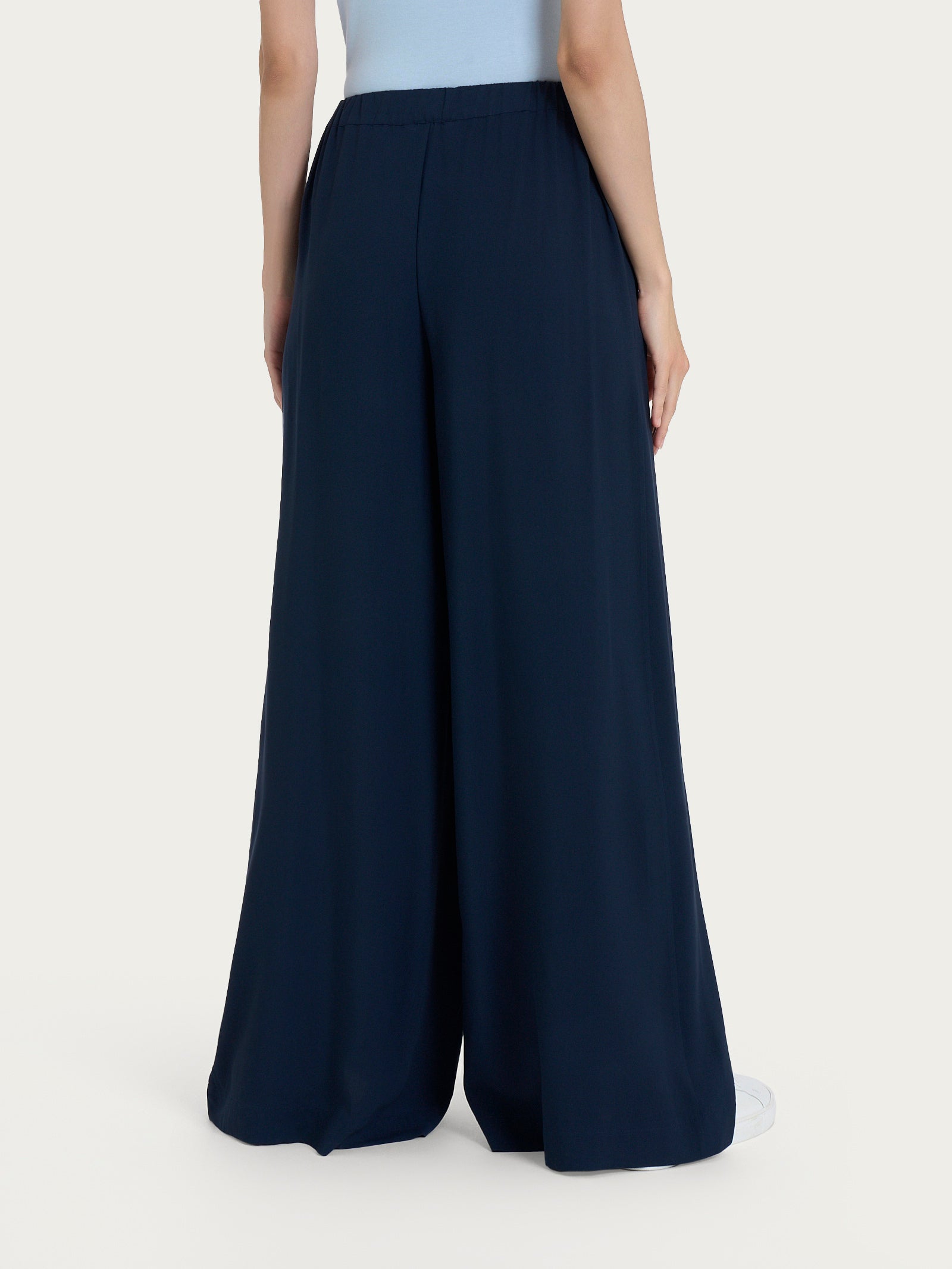 Ragno EcoSeta pantalone palazzo viscosa bleu