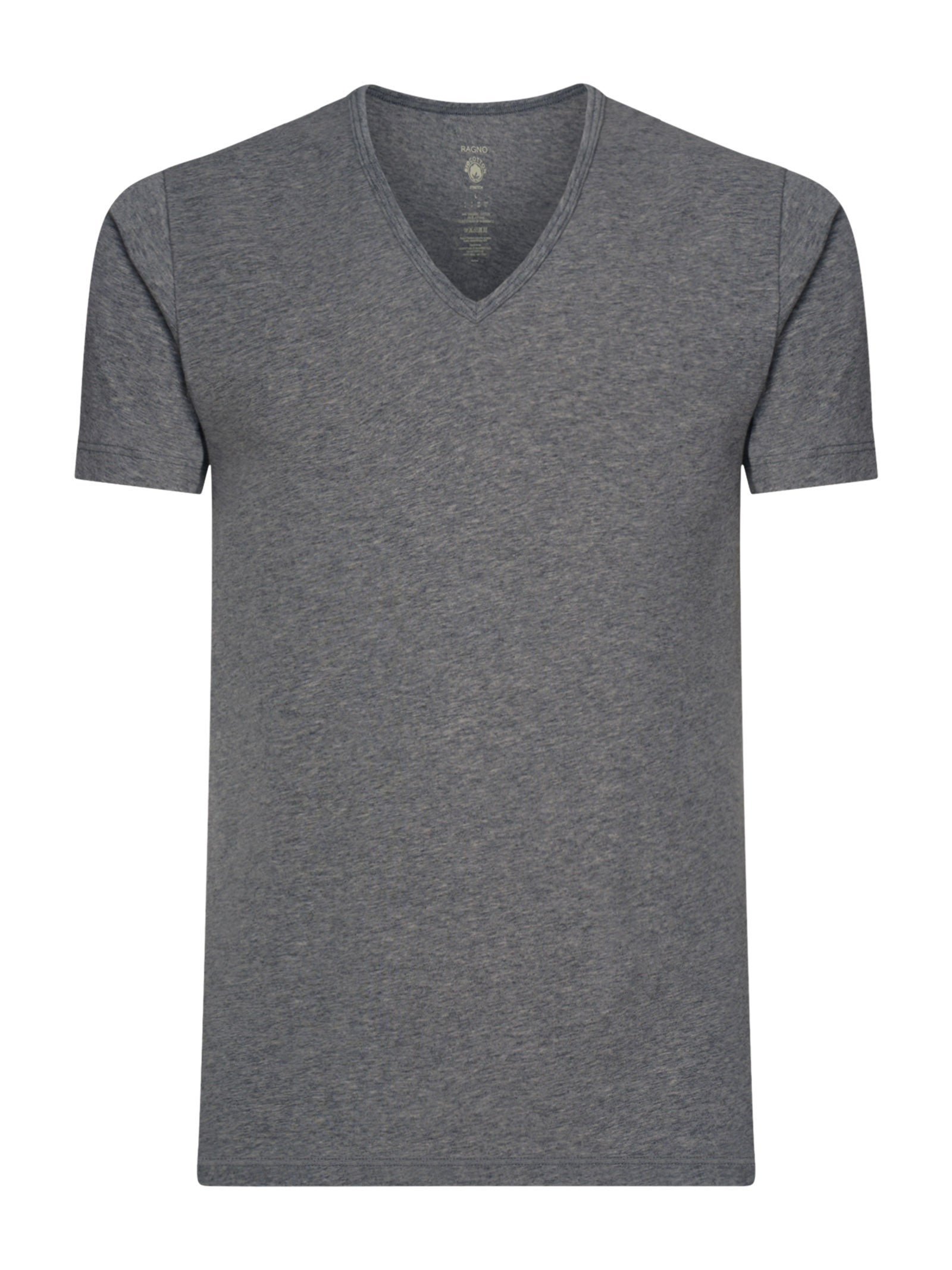 Ragno Comfort maglietta scollo V manica corta cotone grigio