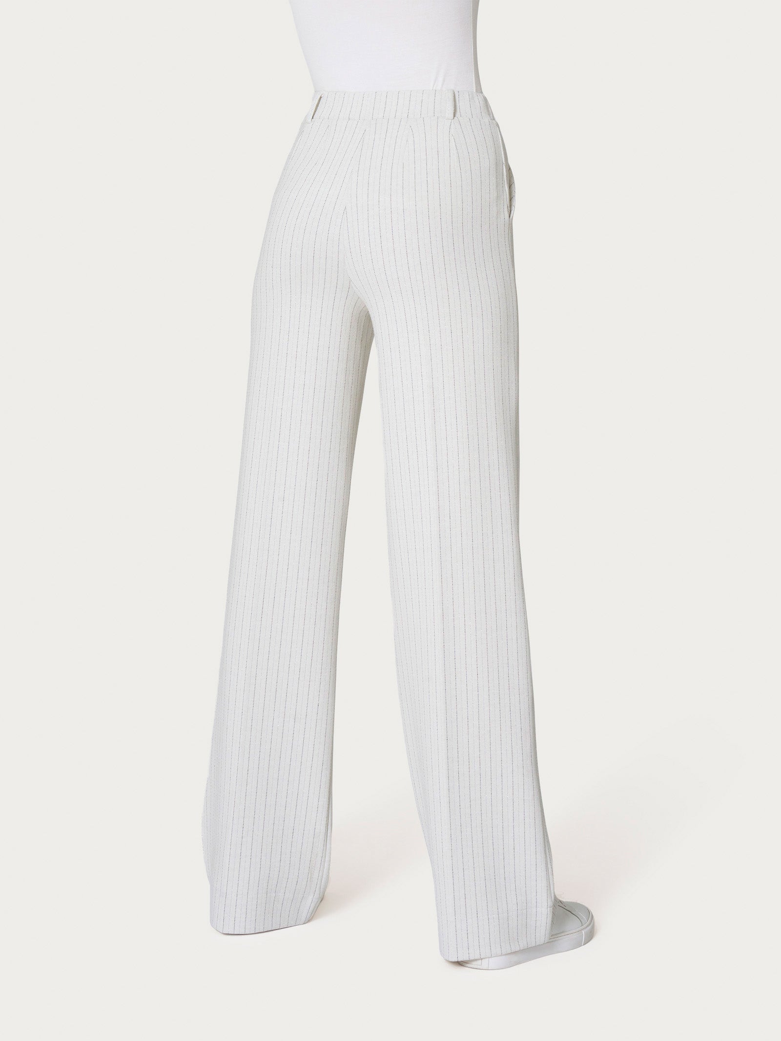 Ragno Eco Jacquard pantalone palazzo Argento lurex