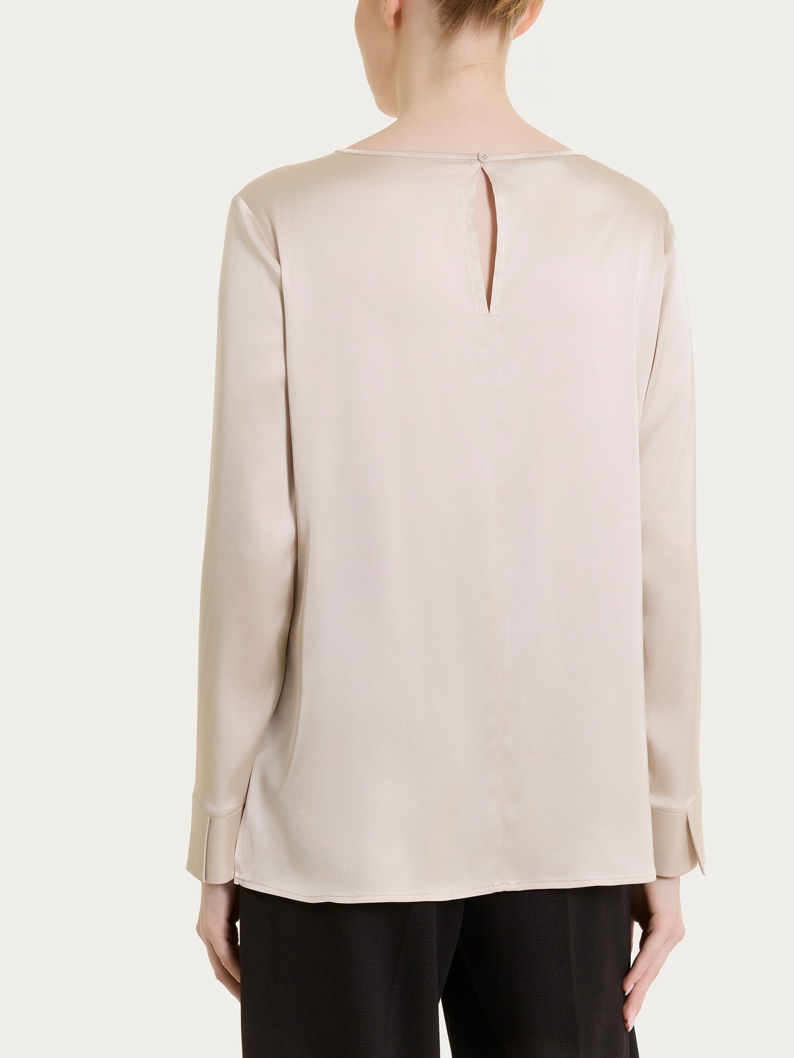 Ragno Gem blusa manica lunga Stretch Satin champignon
