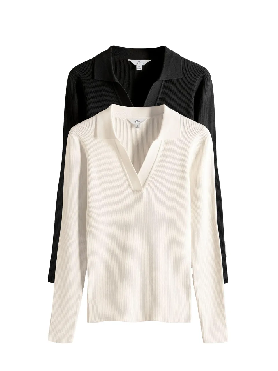 Next The Set maglione coste scollo V 2 pezzi donna